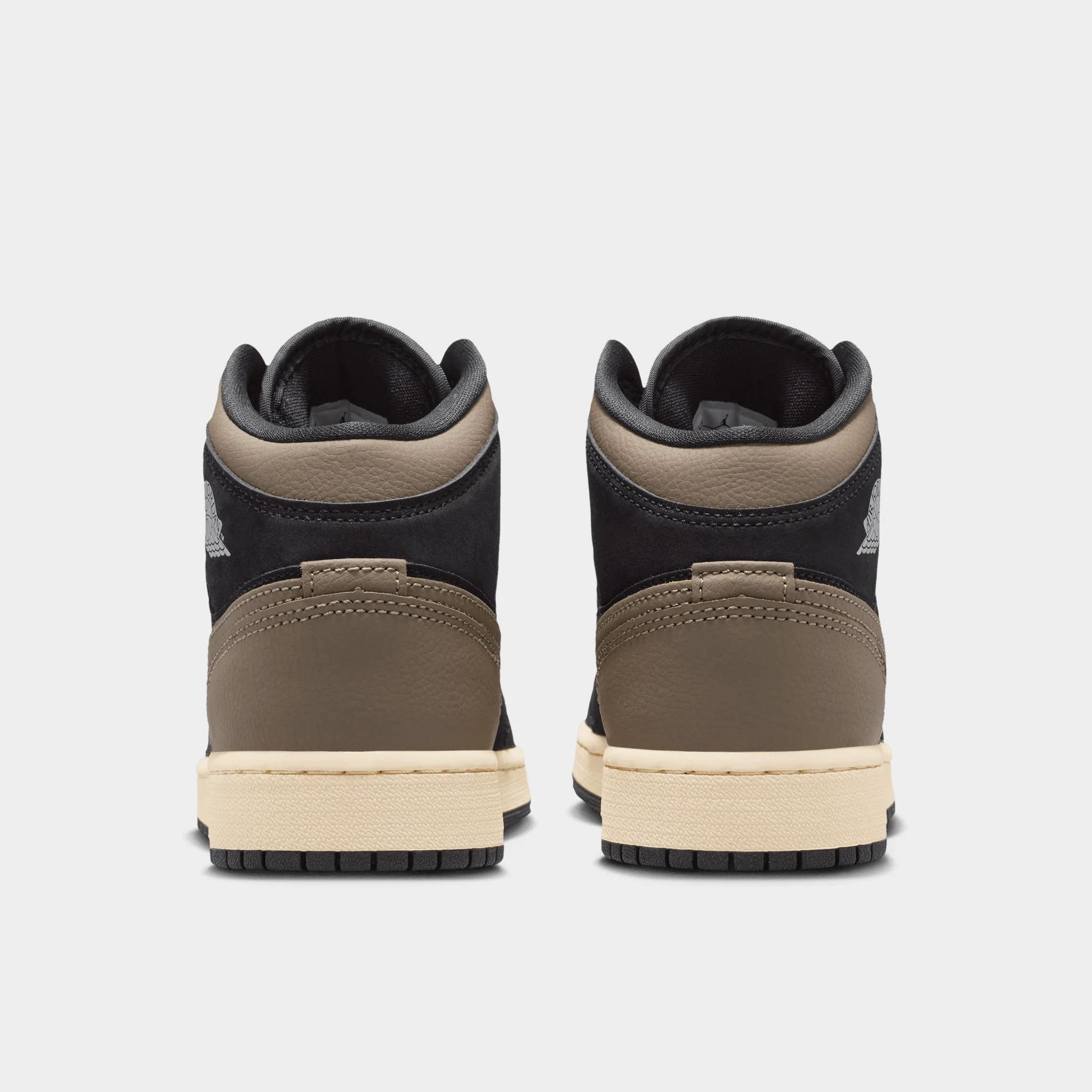 Jordan 1 Mid SE GS Black / Olive Grey - Light Wild Mango - Image 4
