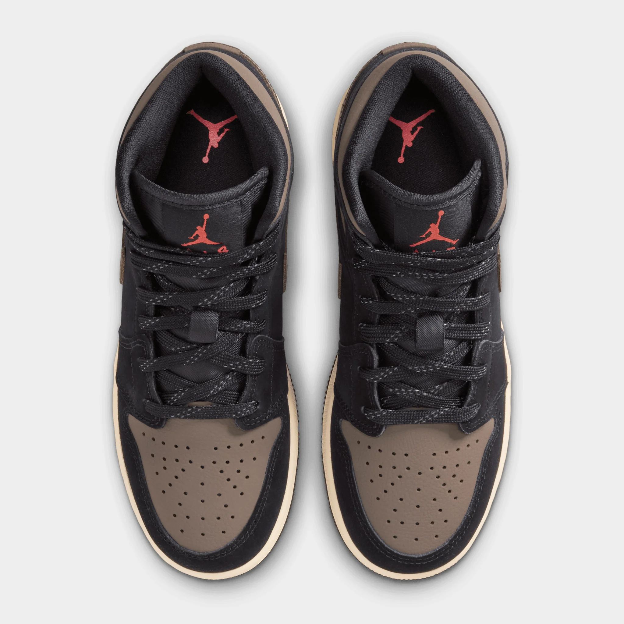 Jordan 1 Mid SE GS Black / Olive Grey - Light Wild Mango - Image 5