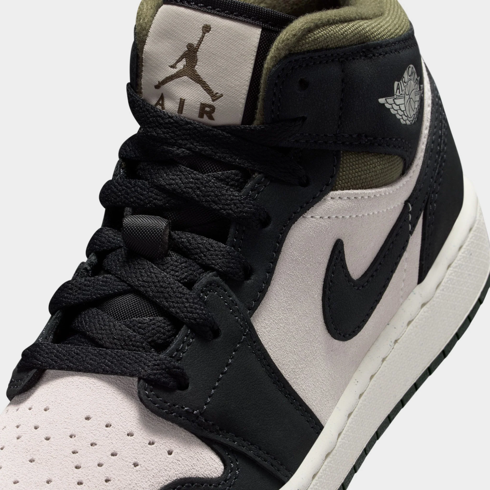 Jordan 1 Mid SE GS Light Orewood Brown / Off Noir - Medium Olive - Image 3