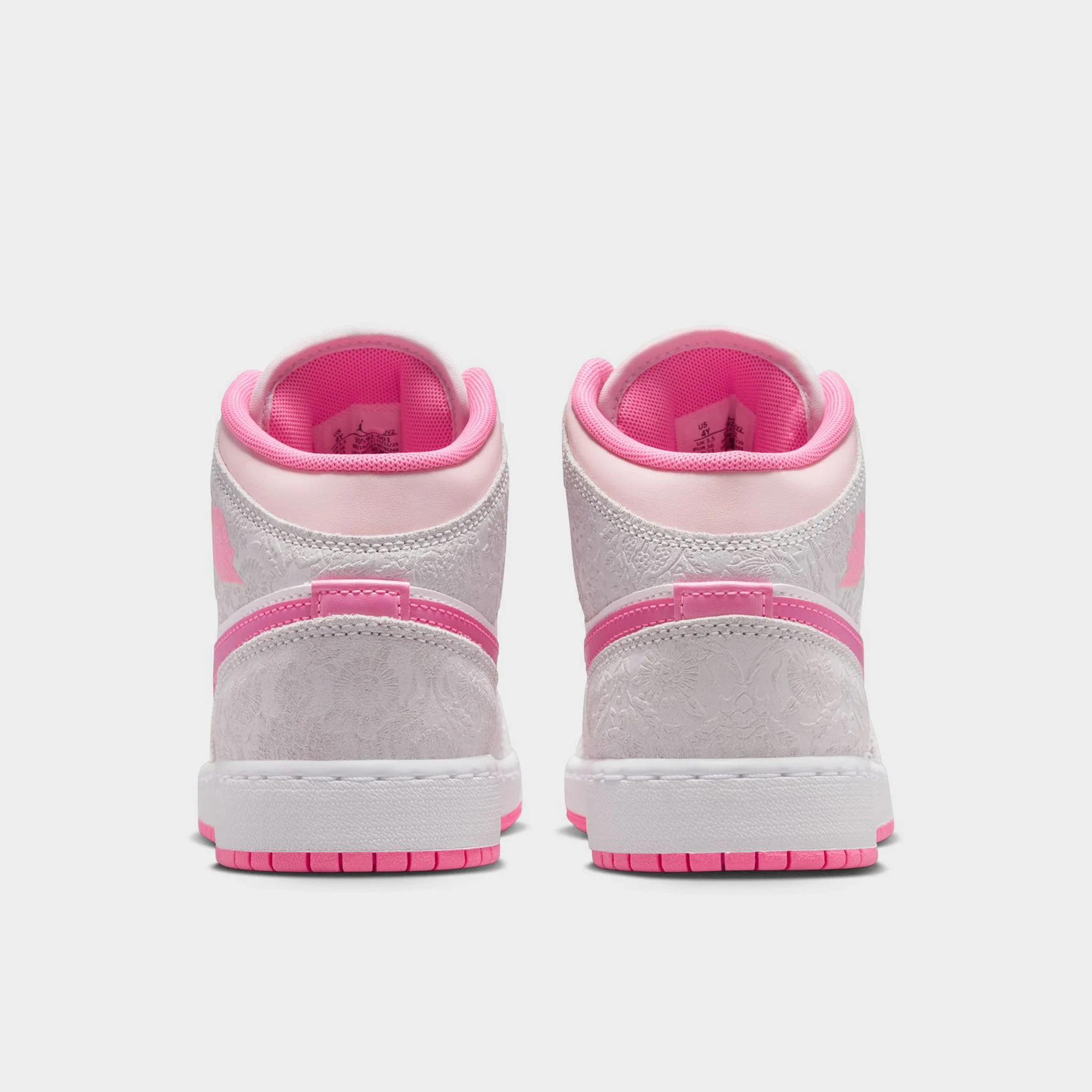 Jordan 1 Mid SE GS Vast Grey / Pink Glow - Sail - Image 6
