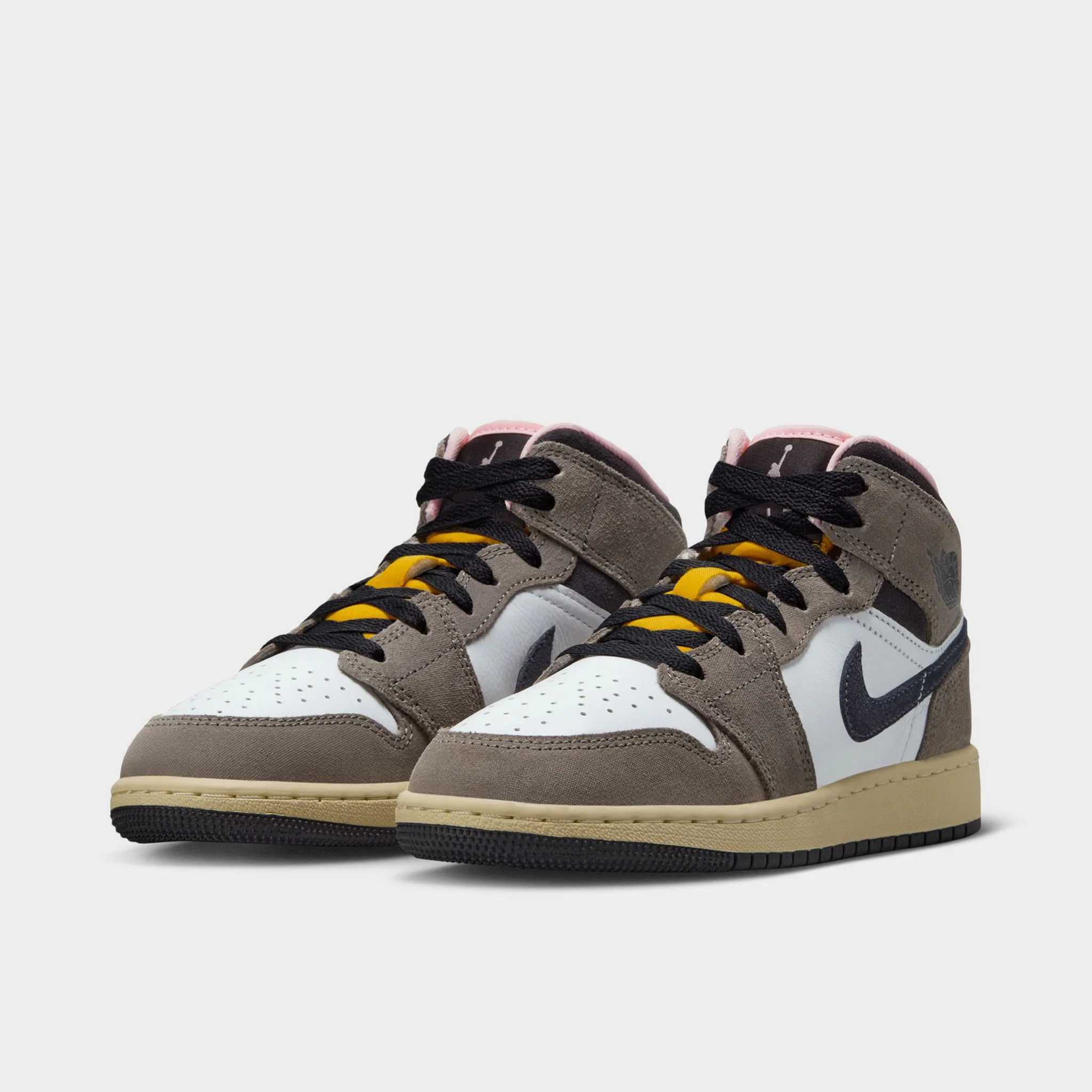 Jordan 1 Mid SE GS White / Oil Grey - Cave Stone - Image 2