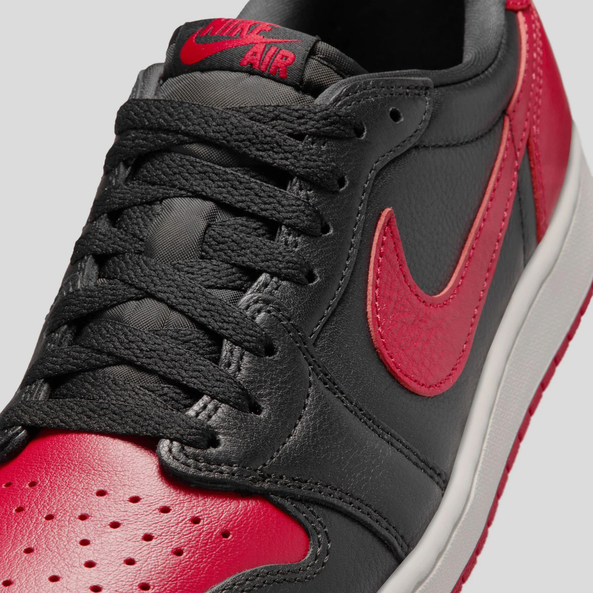 Jordan 1 Retro Low OG Black / Black - Varsity Red - Image 3