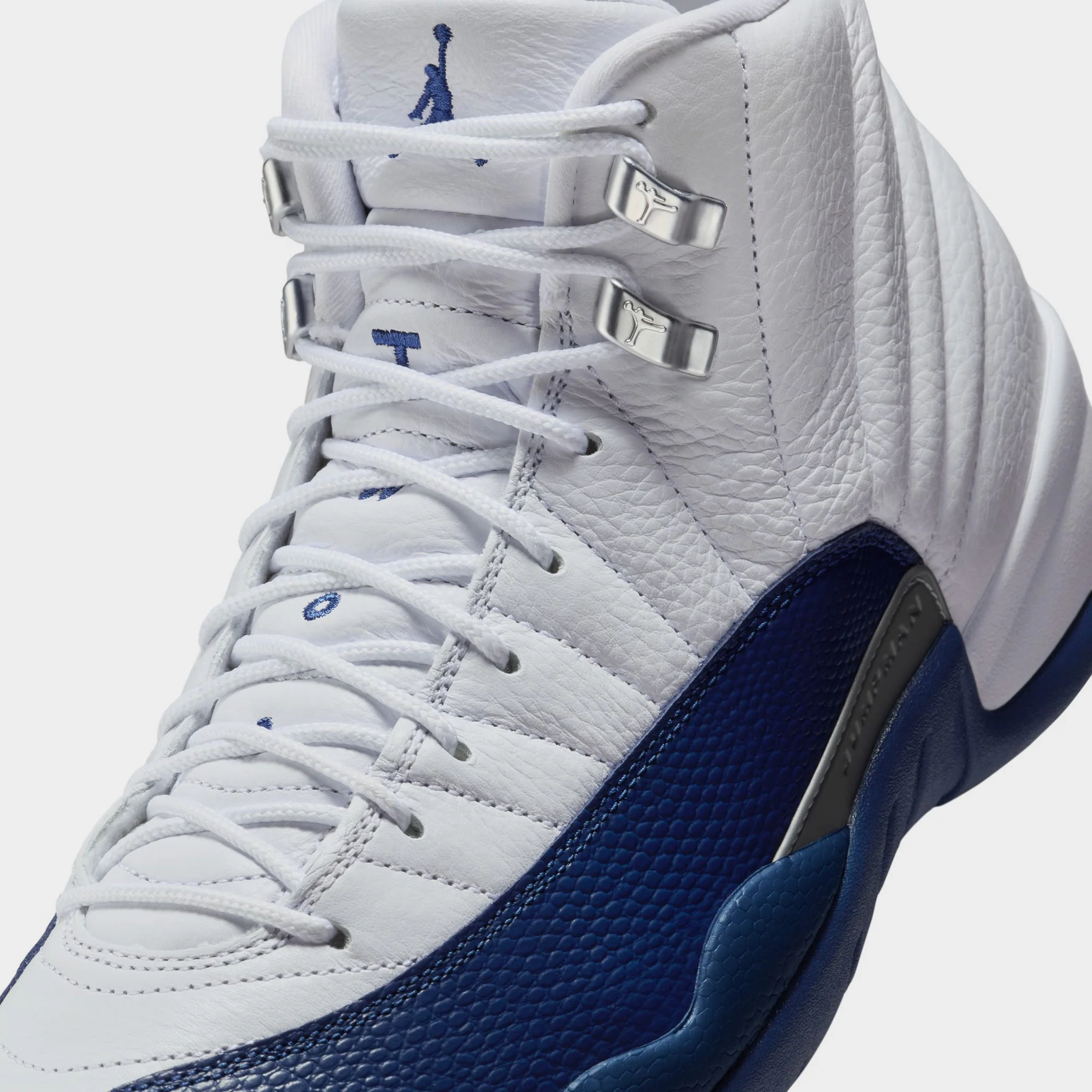 Jordan 12 Retro White / French Blue - Metallic Silver - Image 3