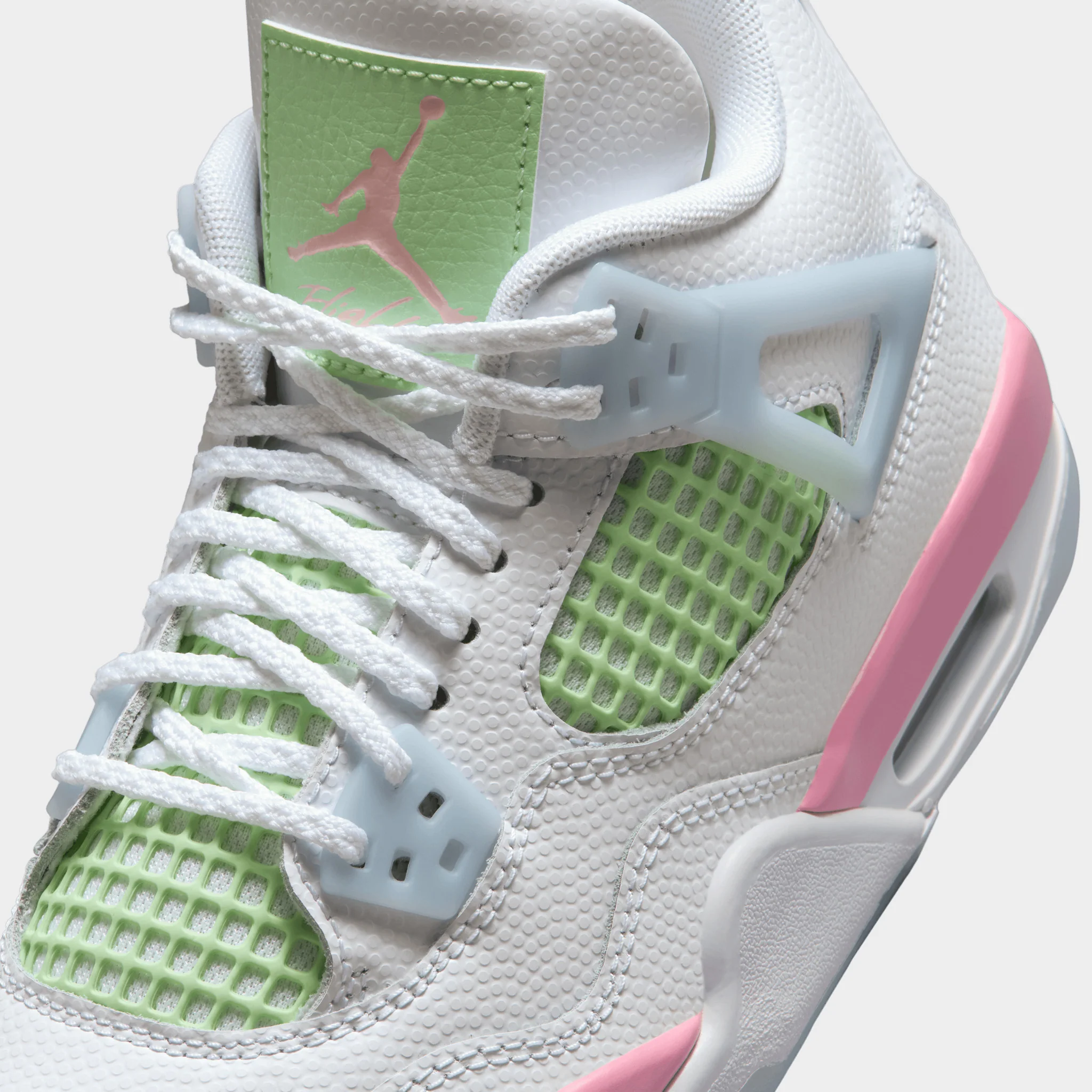 Jordan 4 Retro GS White / Medium Soft Pink - Half Blue - Image 3