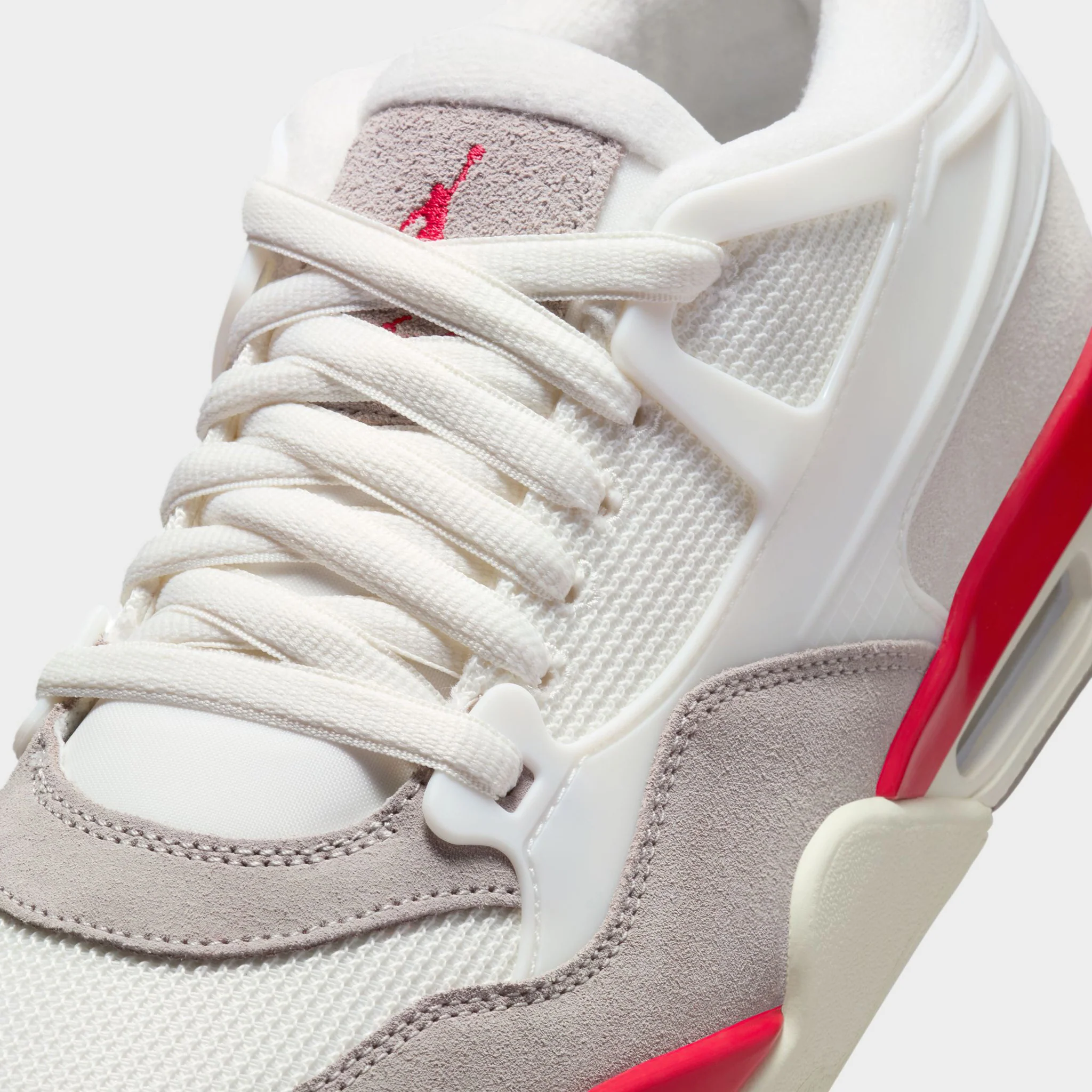 Jordan 4 RM Sail / Fire Red - College Grey - Coconut Milk - Image 3