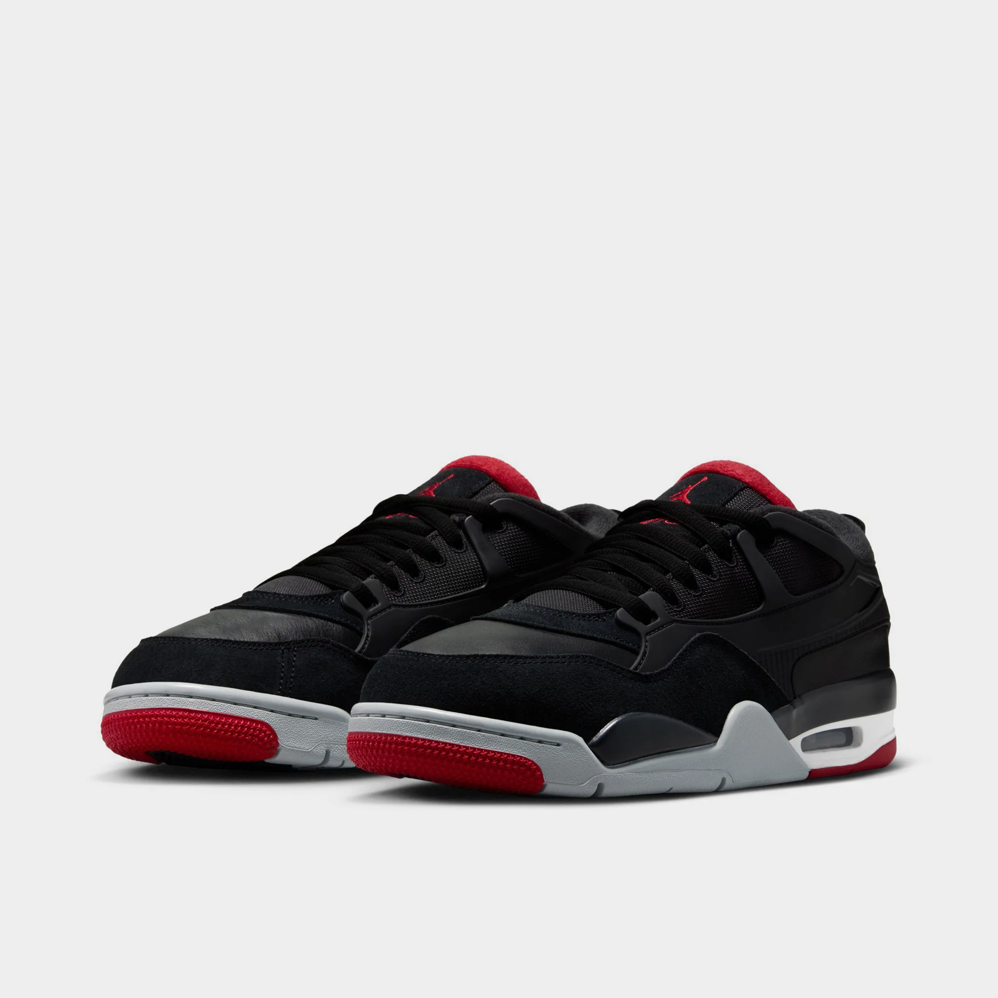 Jordan 4 RM Black / Varsity Red - Wolf Grey - Image 2