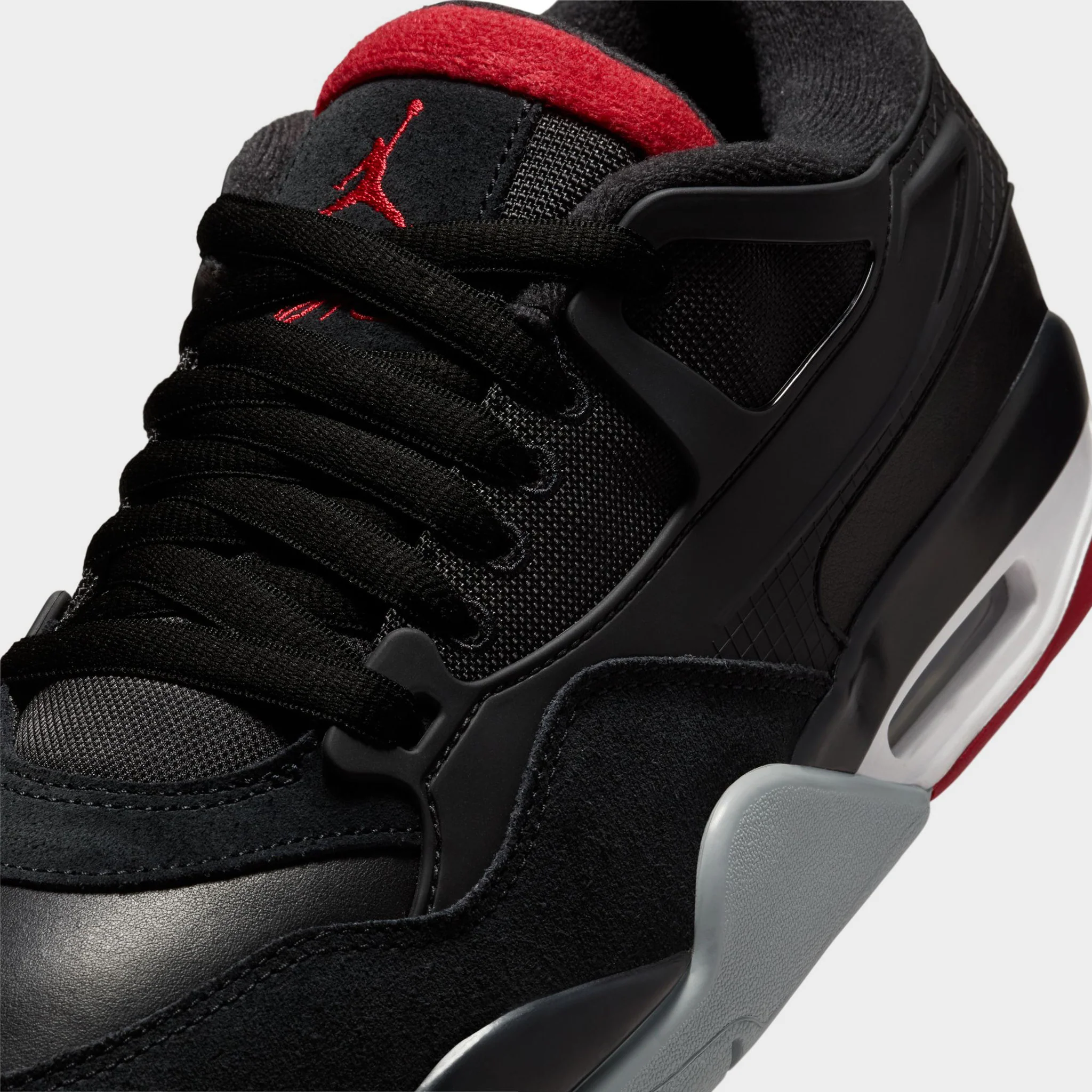Jordan 4 RM Black / Varsity Red - Wolf Grey - Image 3