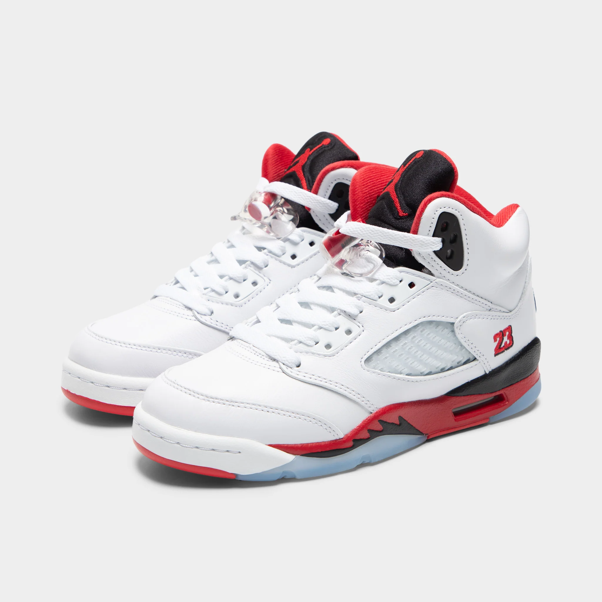 Jordan 5 Retro GS White / Fire Red - Black - Image 2