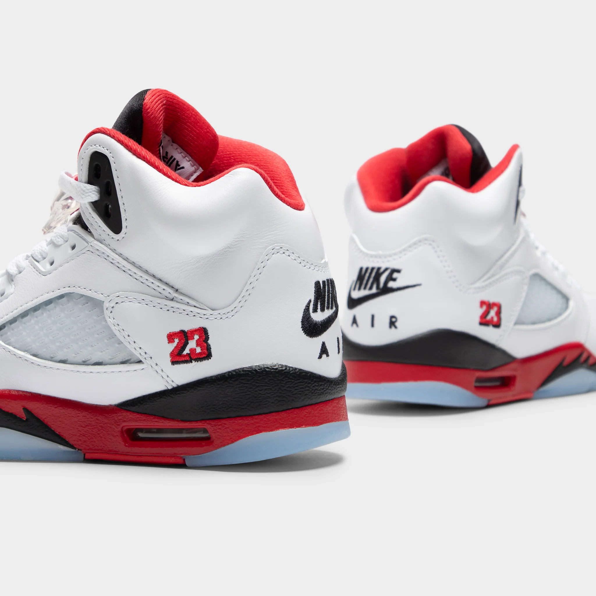 Jordan 5 Retro GS White / Fire Red - Black - Image 3