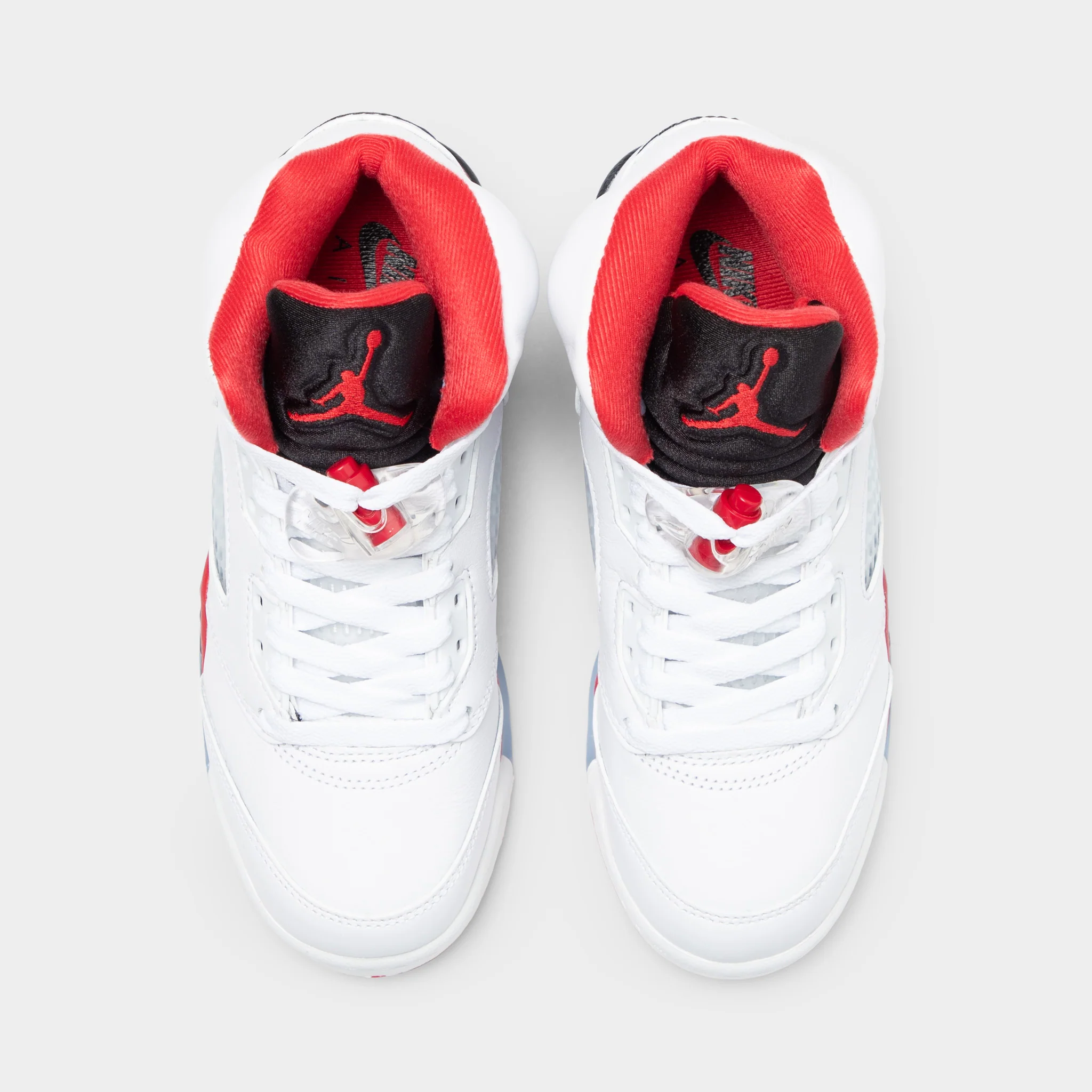 Jordan 5 Retro GS White / Fire Red - Black - Image 5