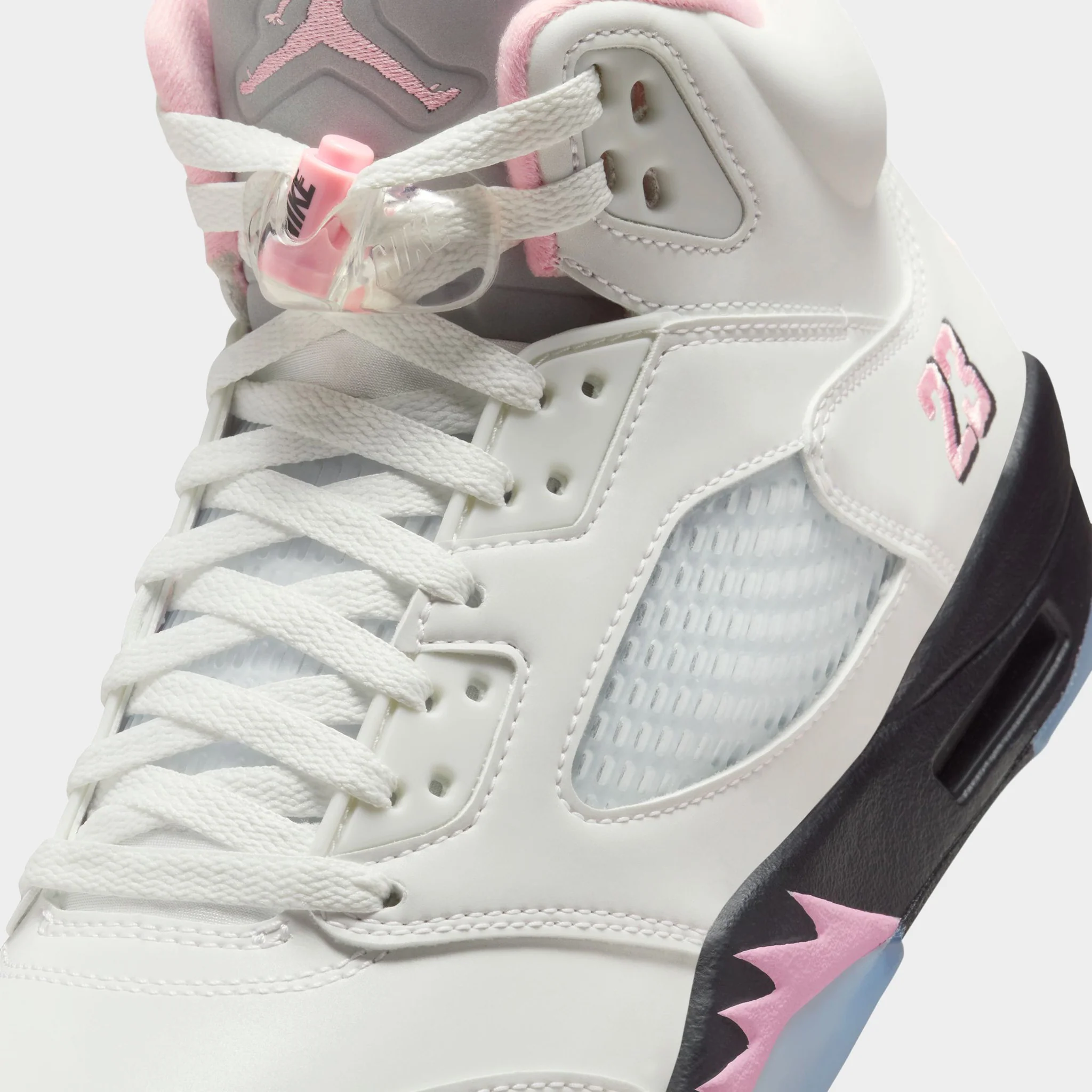 Jordan 5 Retro White / Medium Soft Pink - Black - Image 3
