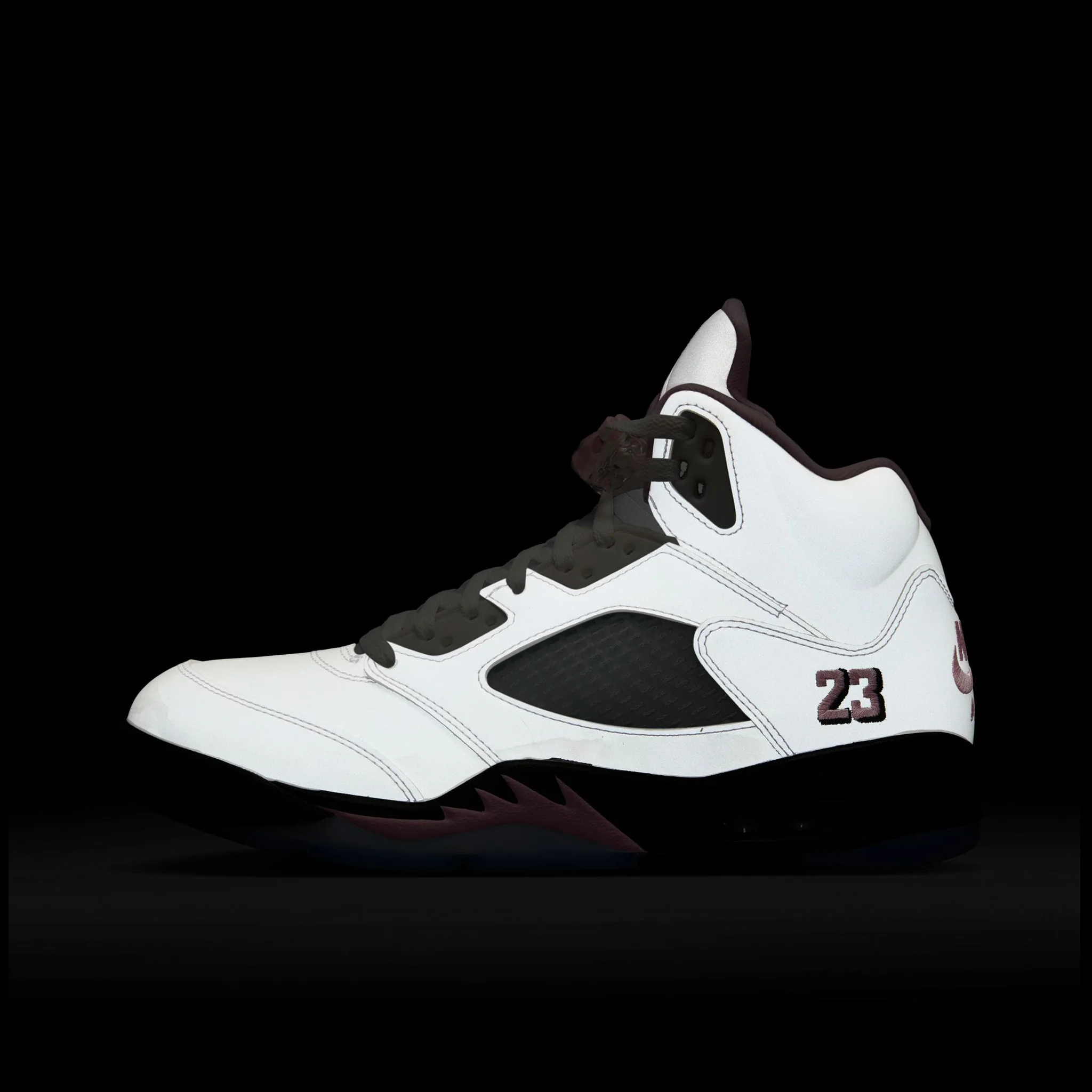 Jordan 5 Retro White / Medium Soft Pink - Black - Image 7