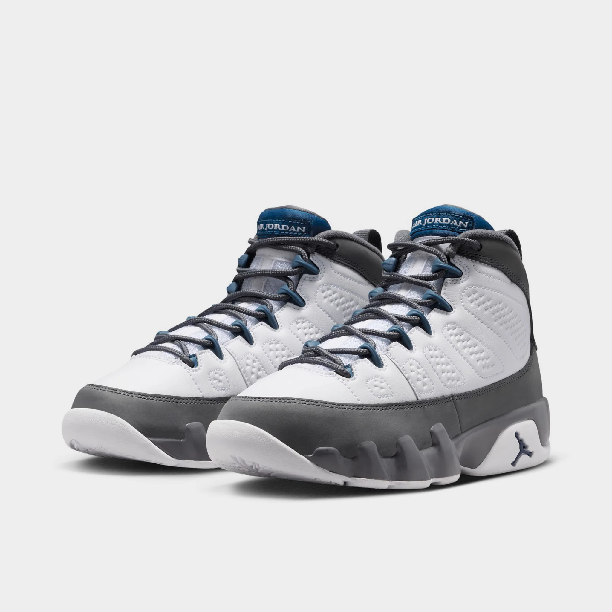 Jordan 9 Retro GS White / French Blue - Flint Grey - Image 2