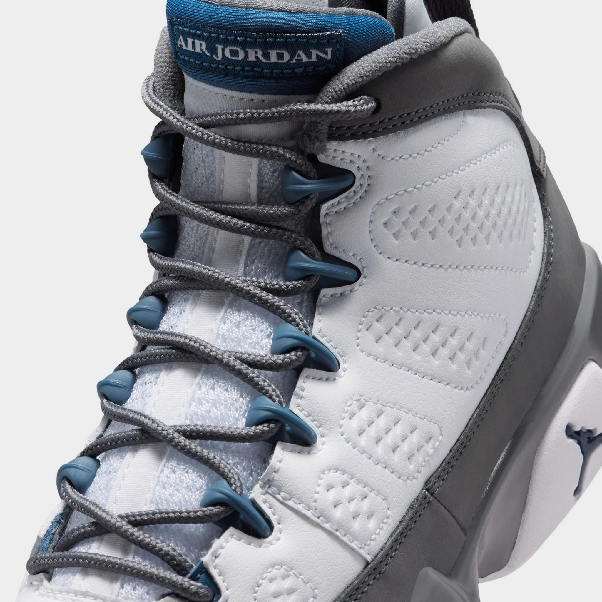 Jordan 9 Retro GS White / French Blue - Flint Grey - Image 3