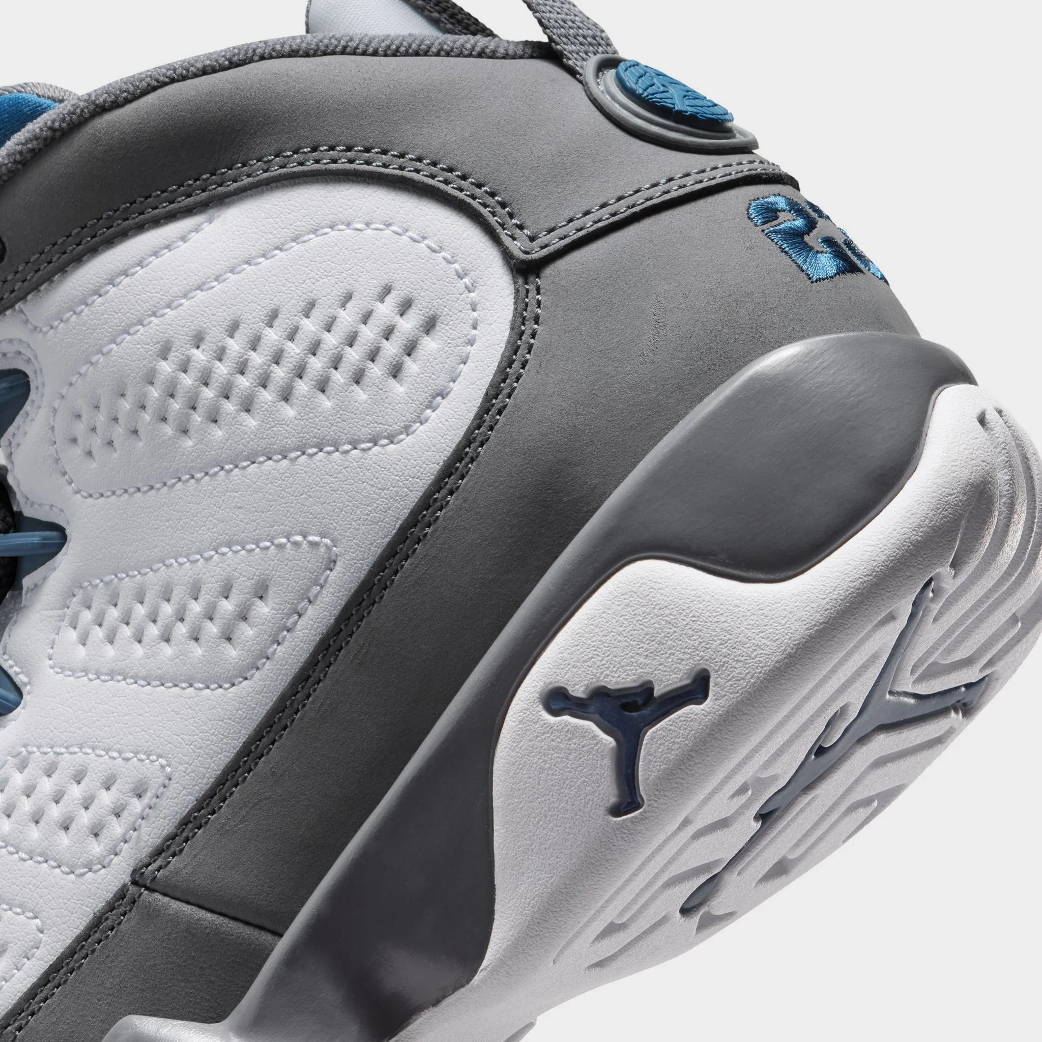 Jordan 9 Retro GS White / French Blue - Flint Grey - Image 4