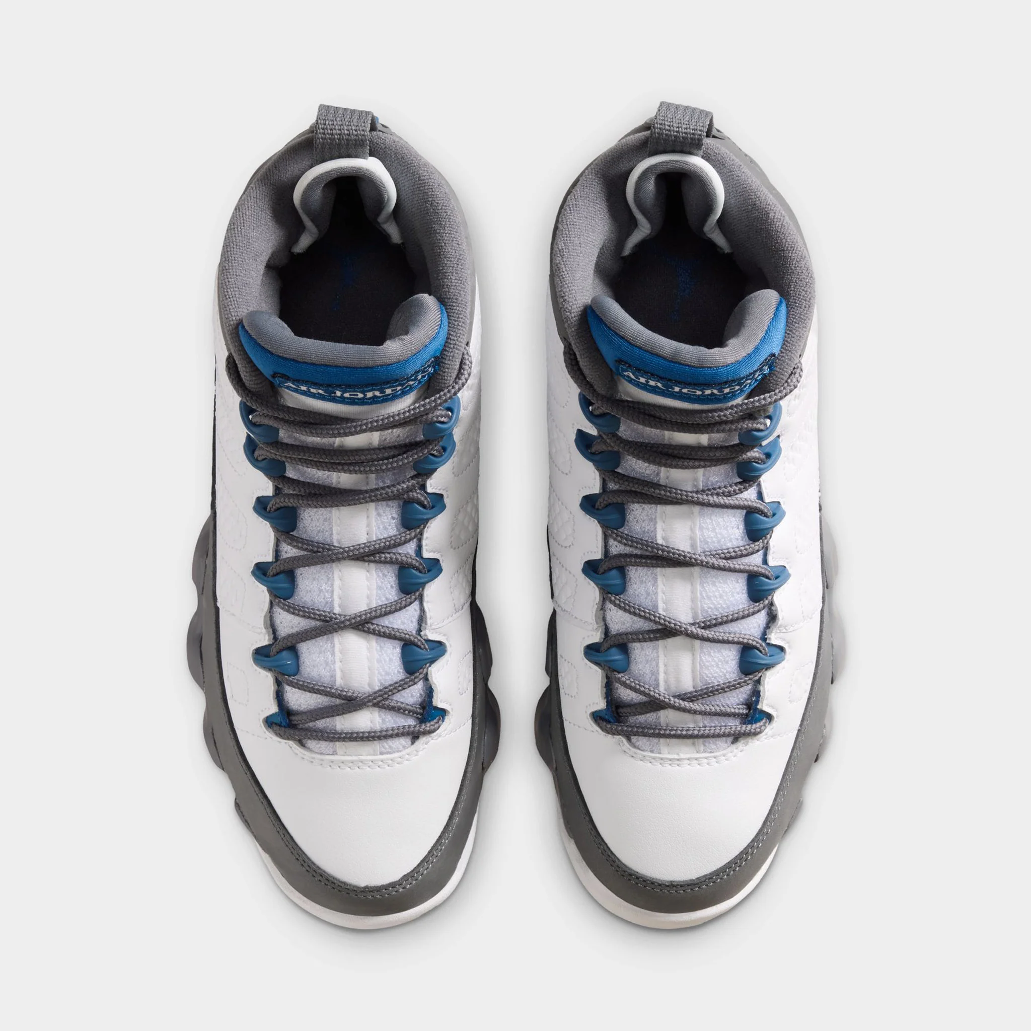 Jordan 9 Retro GS White / French Blue - Flint Grey - Image 6