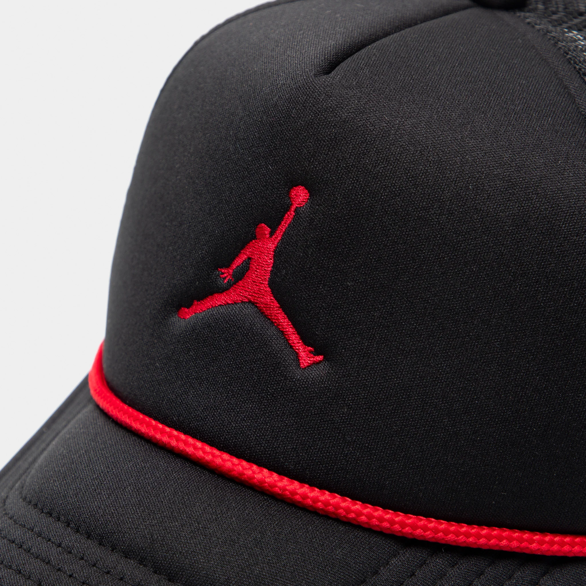 Jordan Big Kids Jumpman Foam Trucker Hat Black/ Gym Red - Image 3