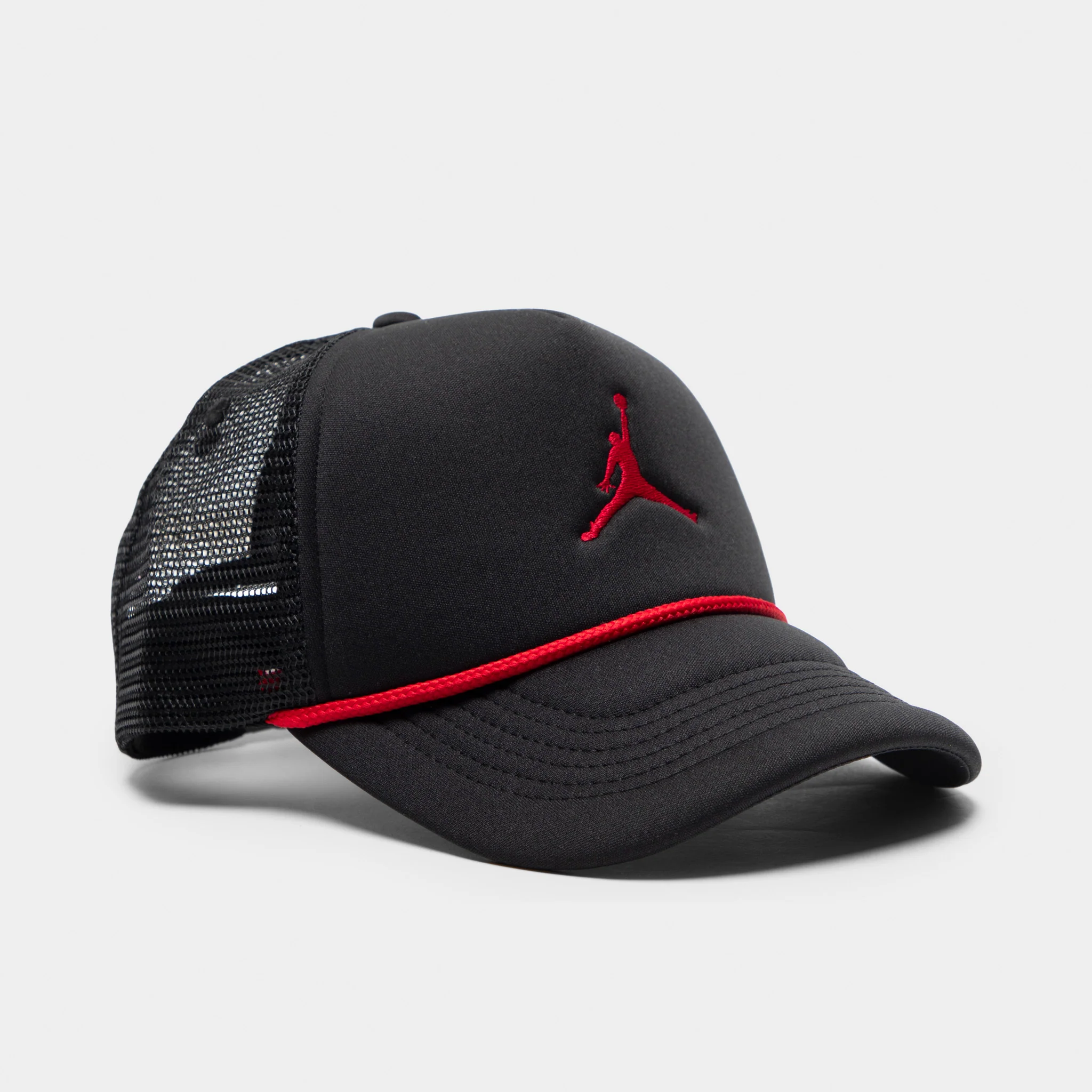 Jordan Big Kids Jumpman Foam Trucker Hat Black/ Gym Red - Image 4