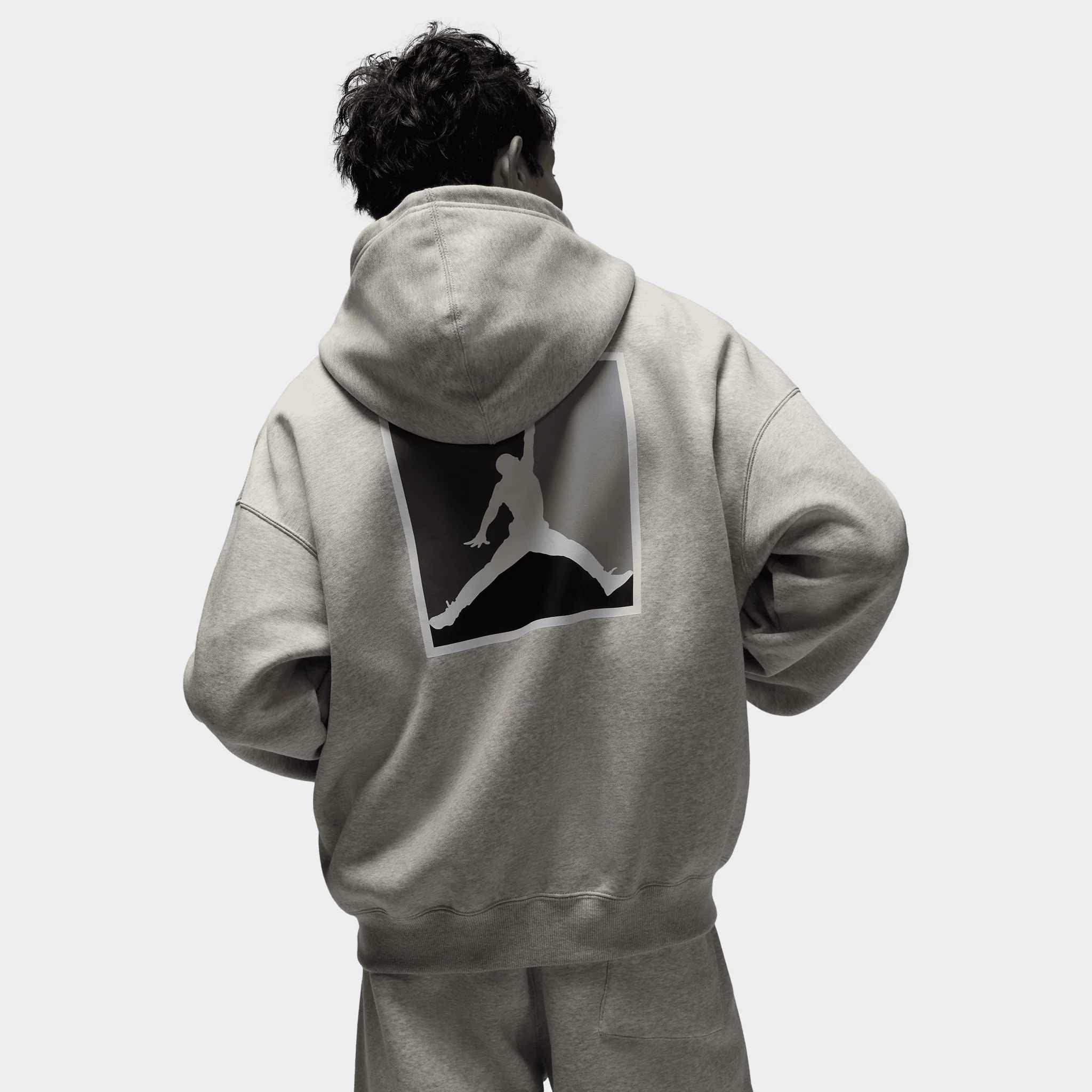 Jordan Brooklyn Fleece Graphic Hoodie / Grey Heather - Image 2