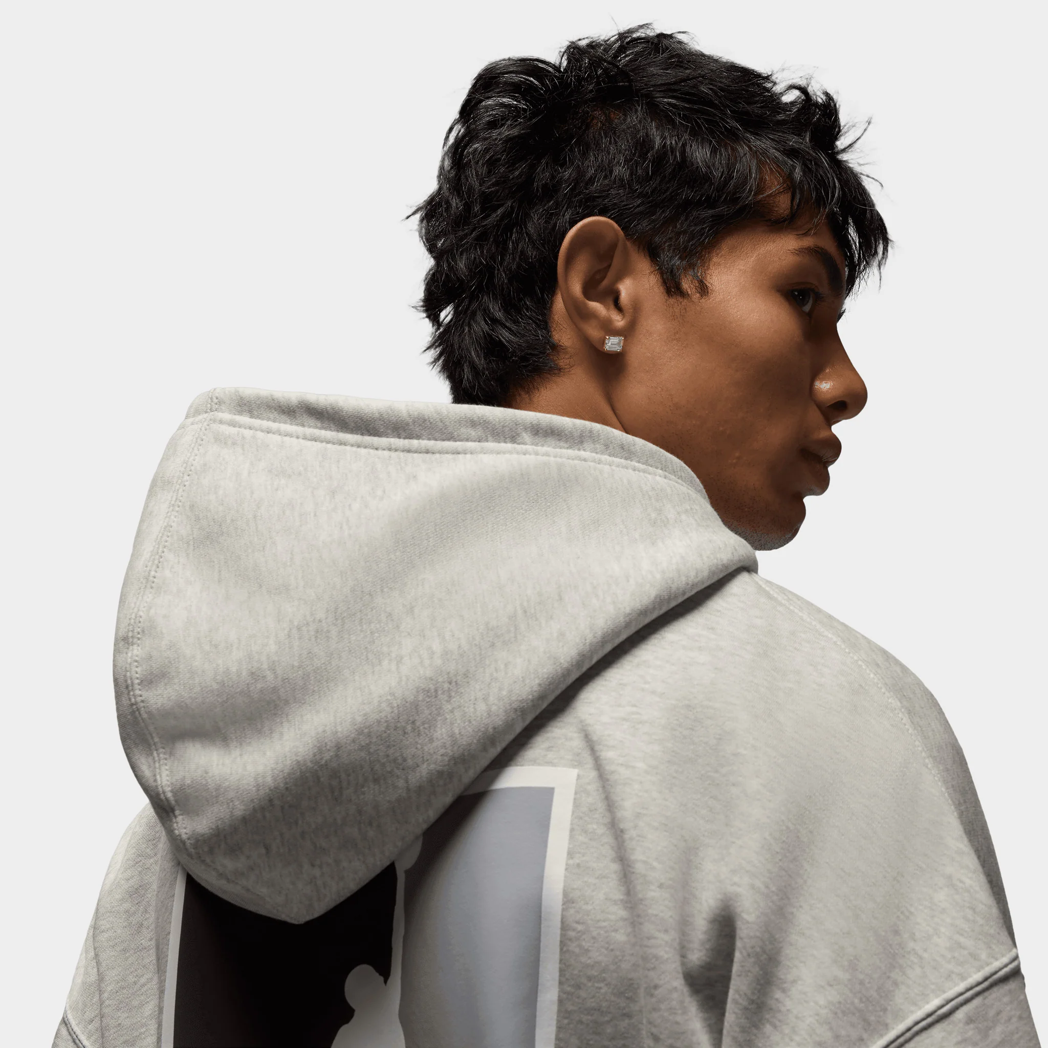 Jordan Brooklyn Fleece Graphic Hoodie / Grey Heather - Image 5