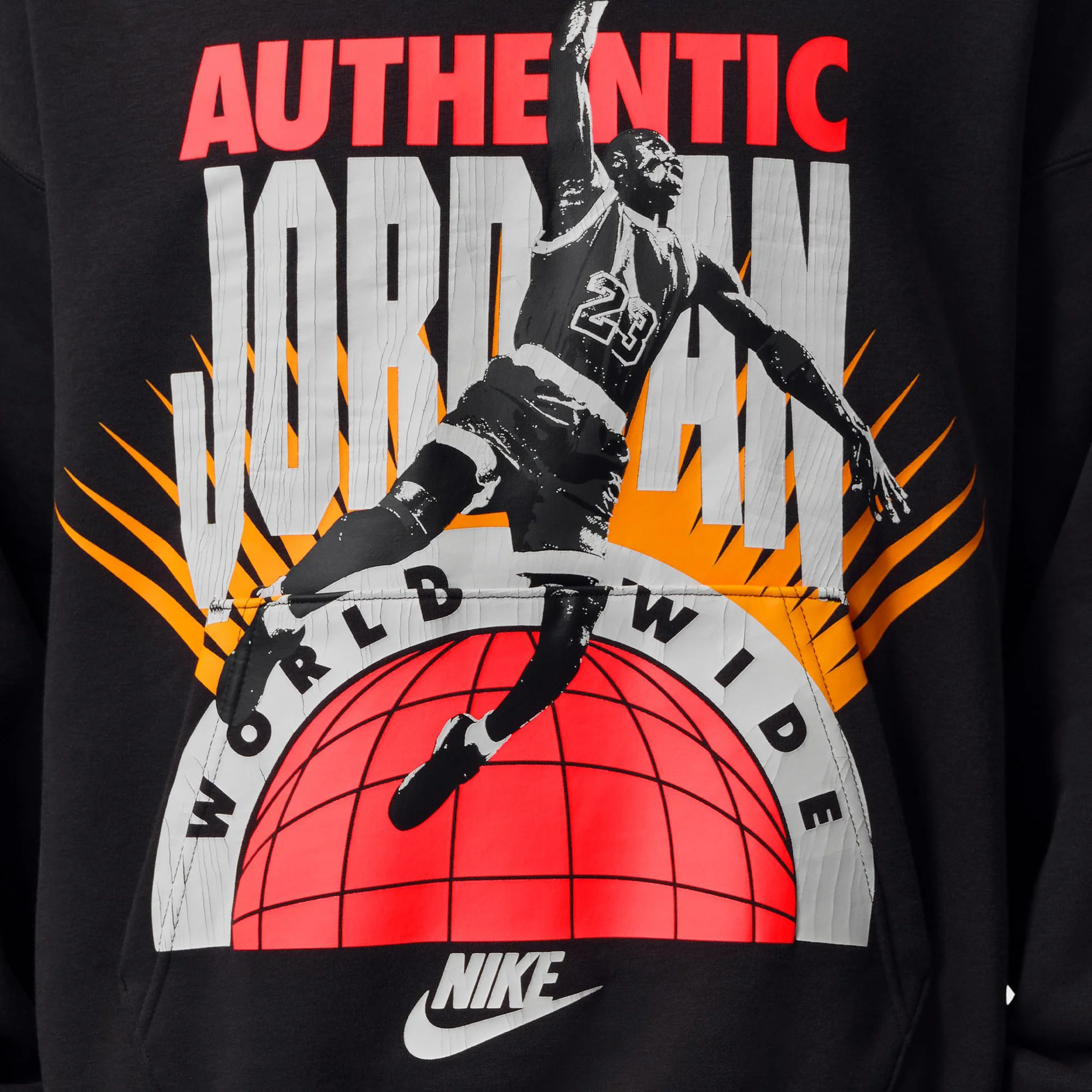 Jordan Brooklyn Fleece Hoodie Off Noir / Infrared 23 - Image 4