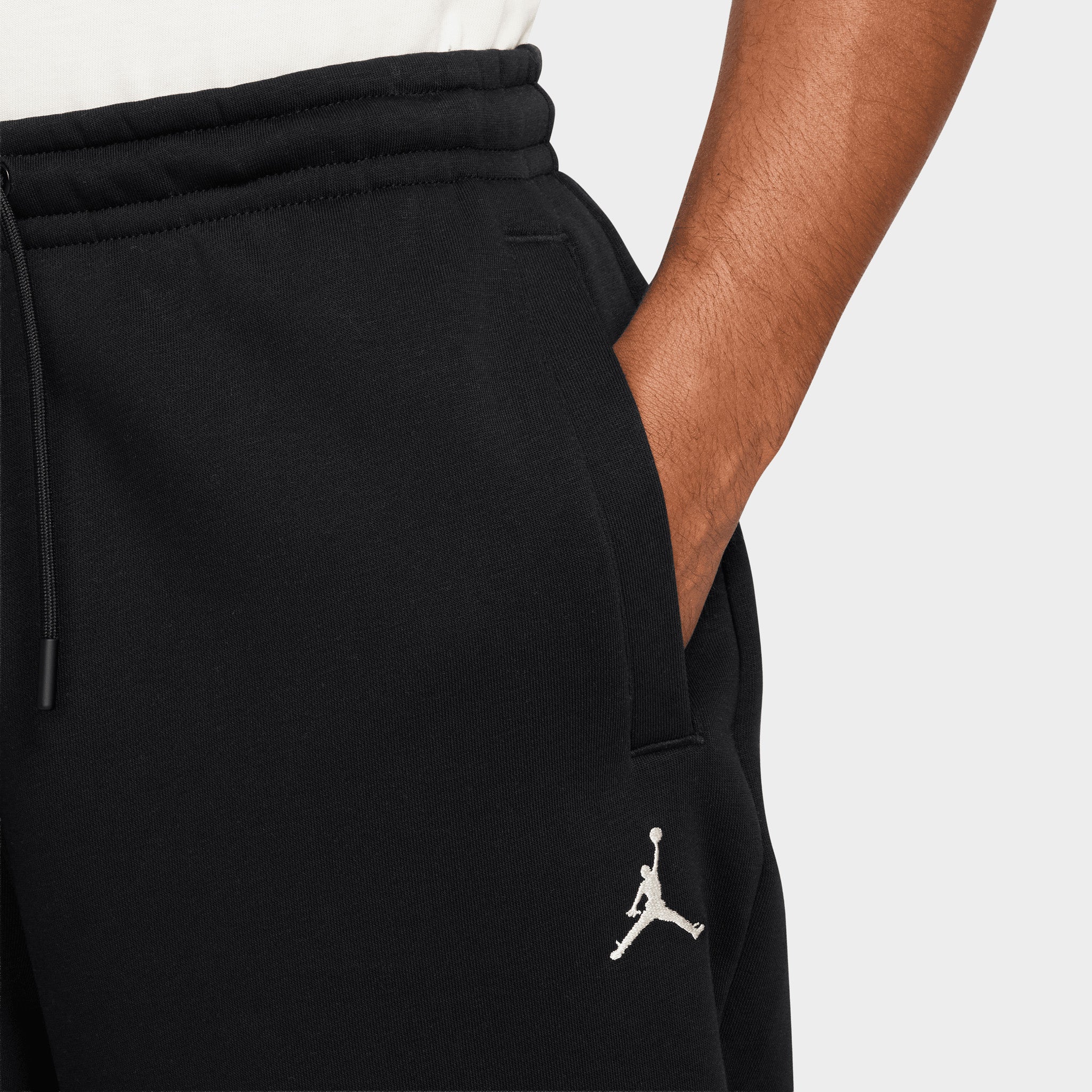 Jordan Brooklyn Fleece Oversized Open Hem Pants / Black - Image 3