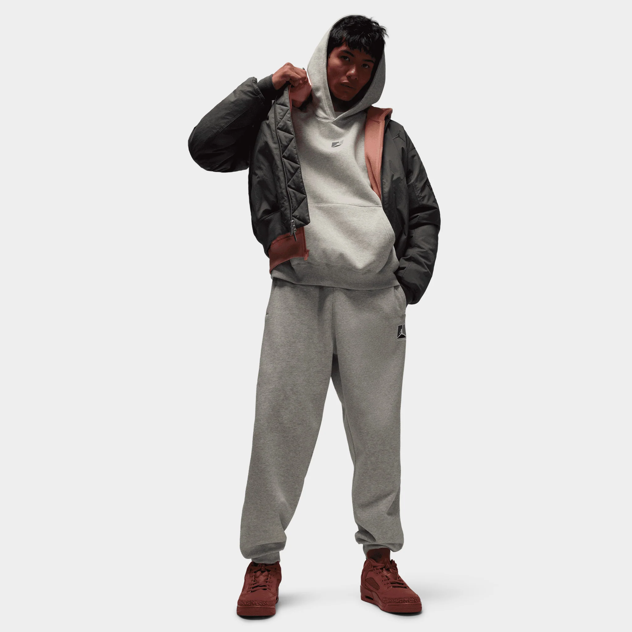 Jordan Brooklyn Fleece Pants / Grey Heather - Image 5