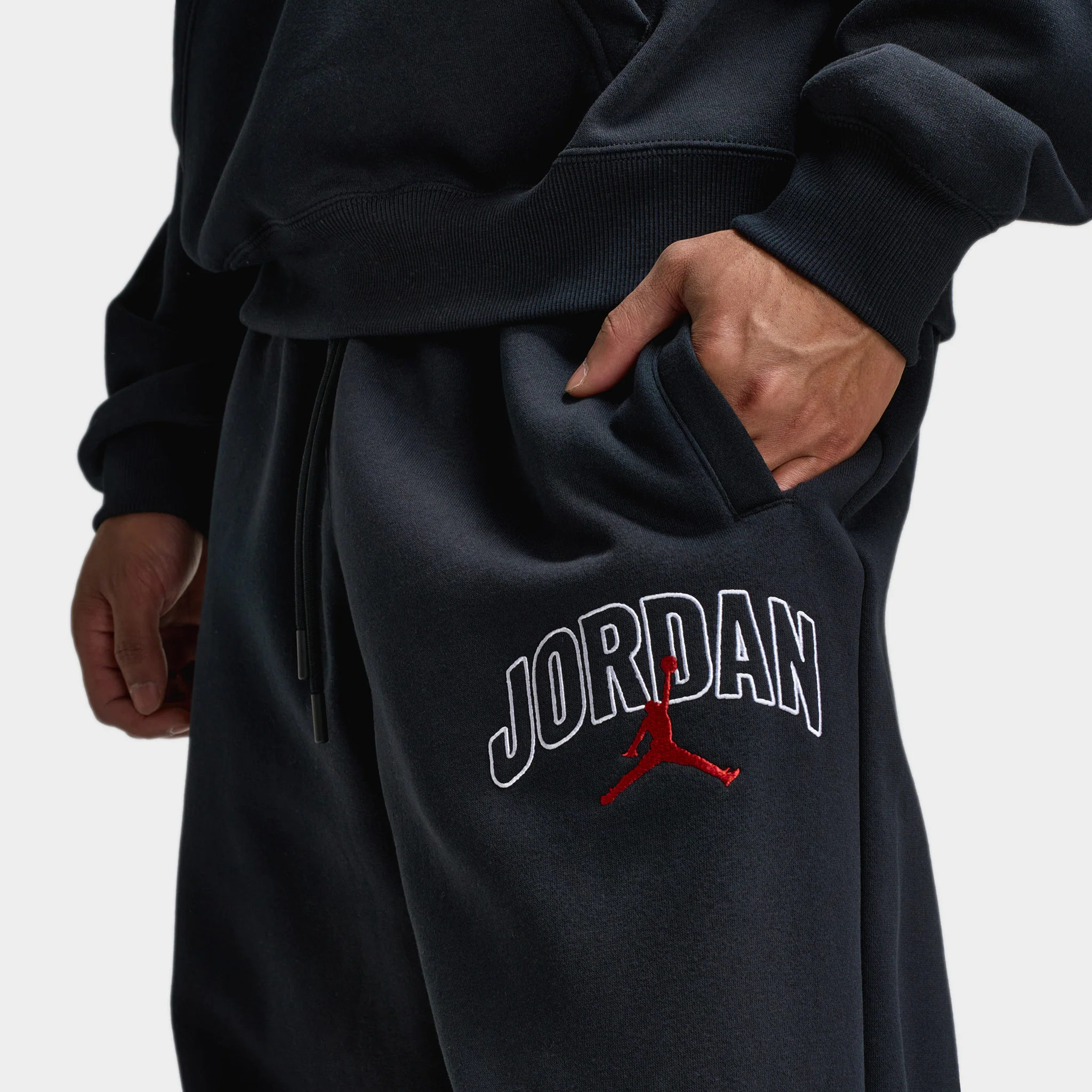 Jordan Brooklyn Oversized Graphic Pants Black / Gym Red - Image 5