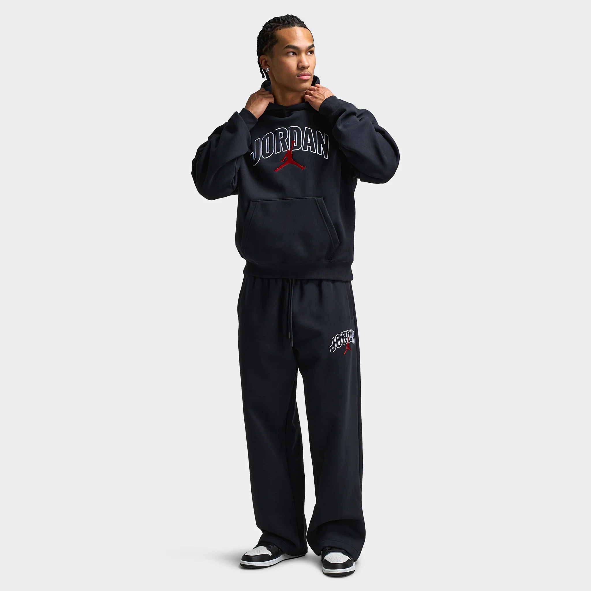 Jordan Brooklyn Oversized Graphic Pants Black / Gym Red - Image 6