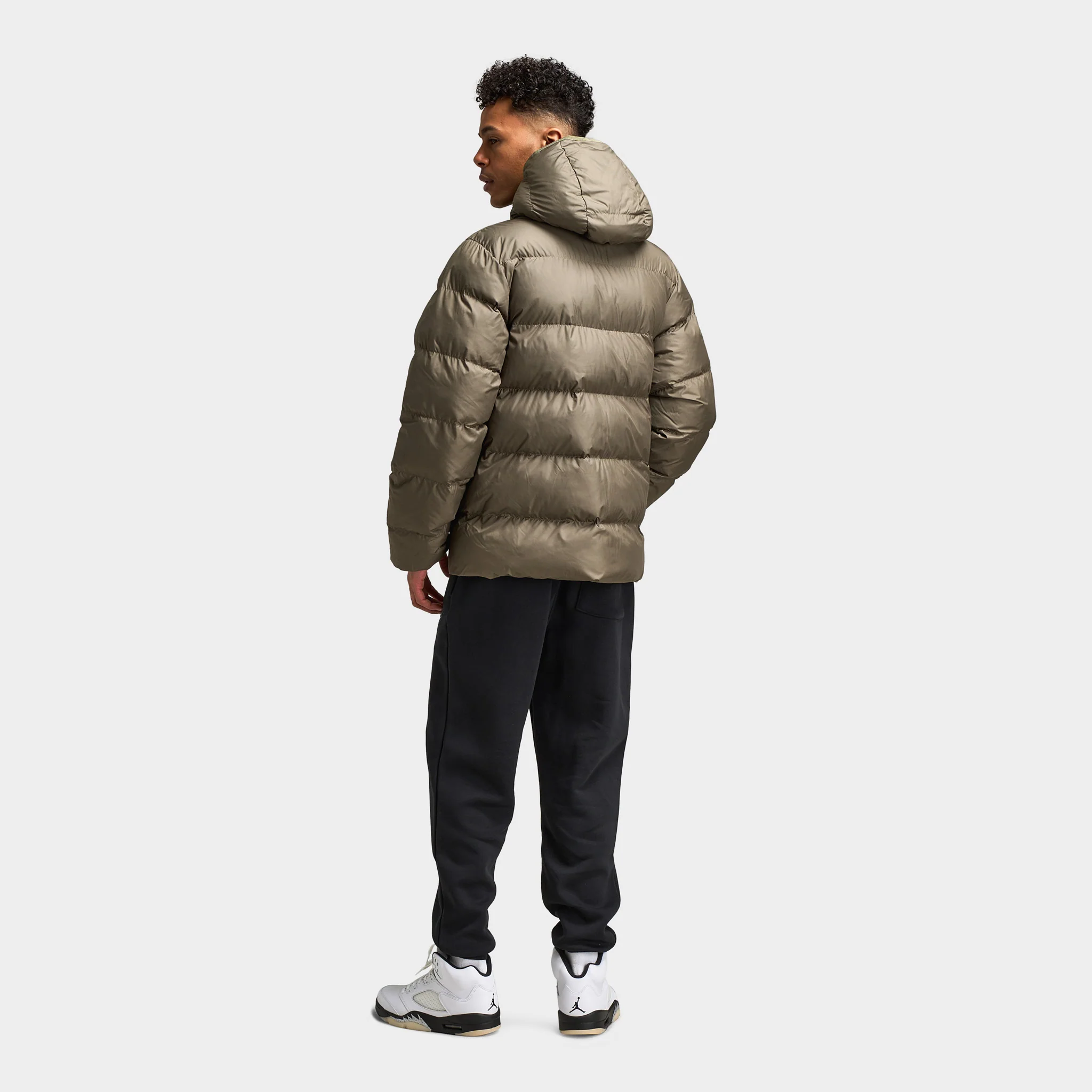 Jordan Brooklyn Puffer Jacket Medium Olive / Black - Image 5