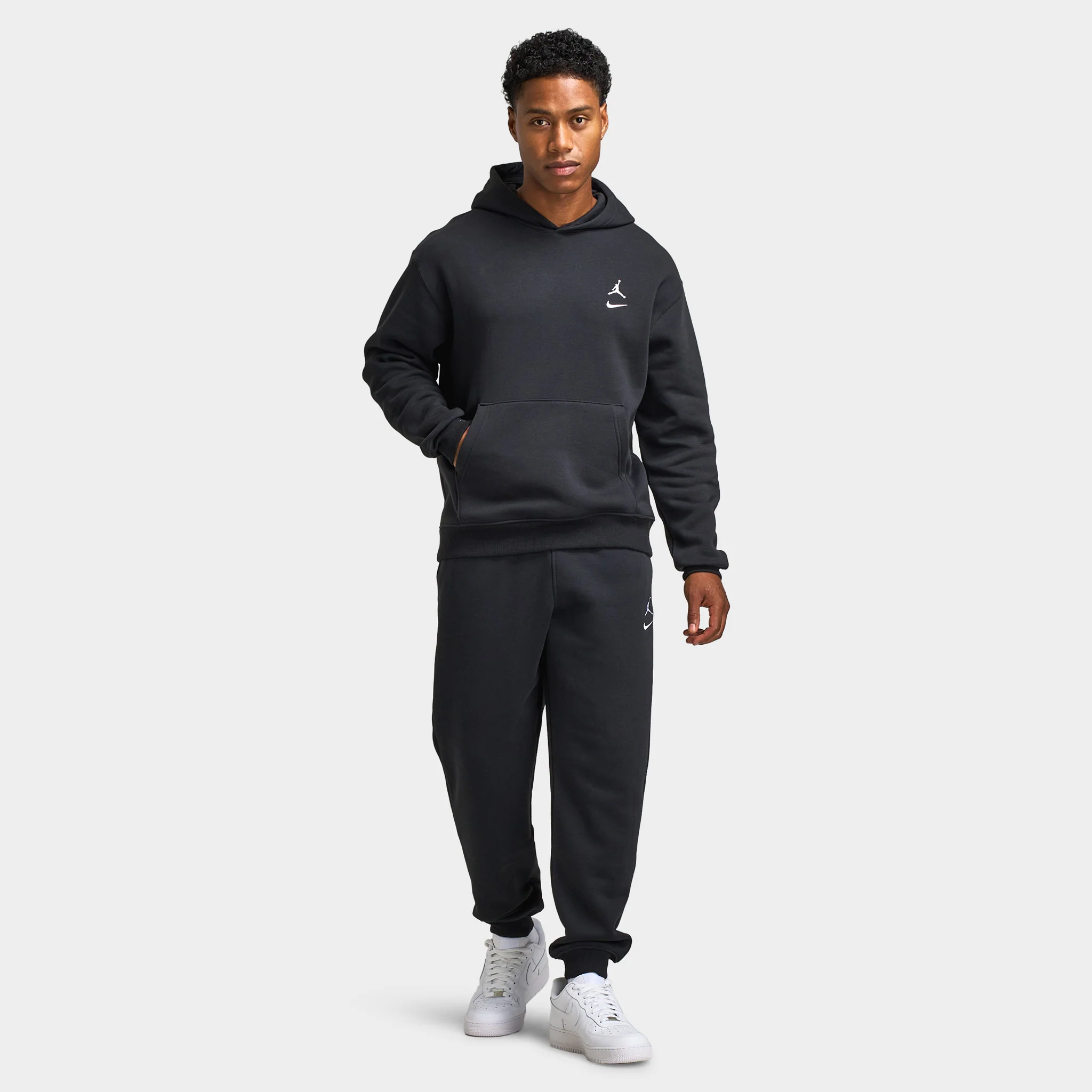 Jordan Brooklyn Varsity Fleece Pullover Hoodie Black / White - Image 6
