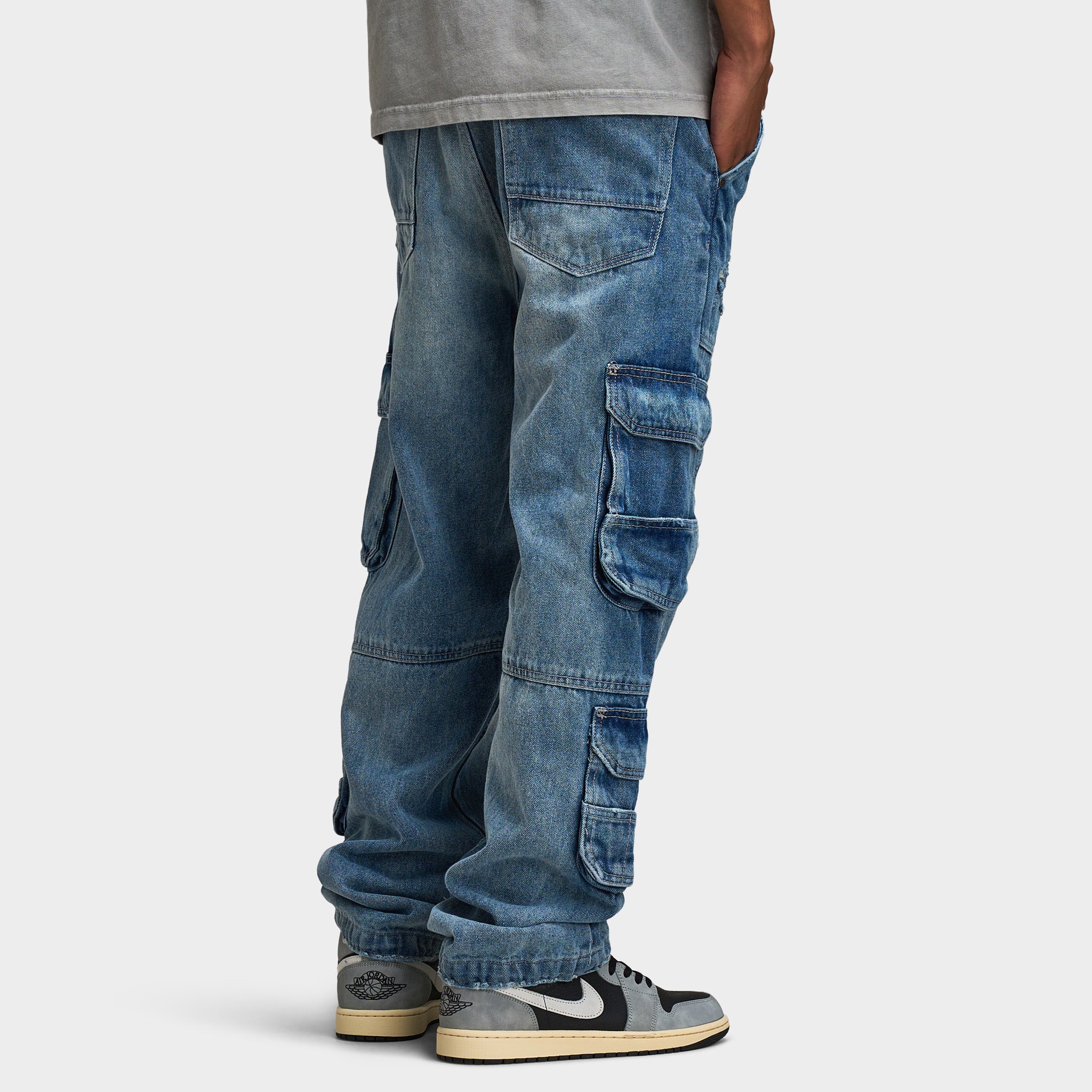 Jordan Craig Brian Rip & Repair Jeans / Aged Wash - Image 2