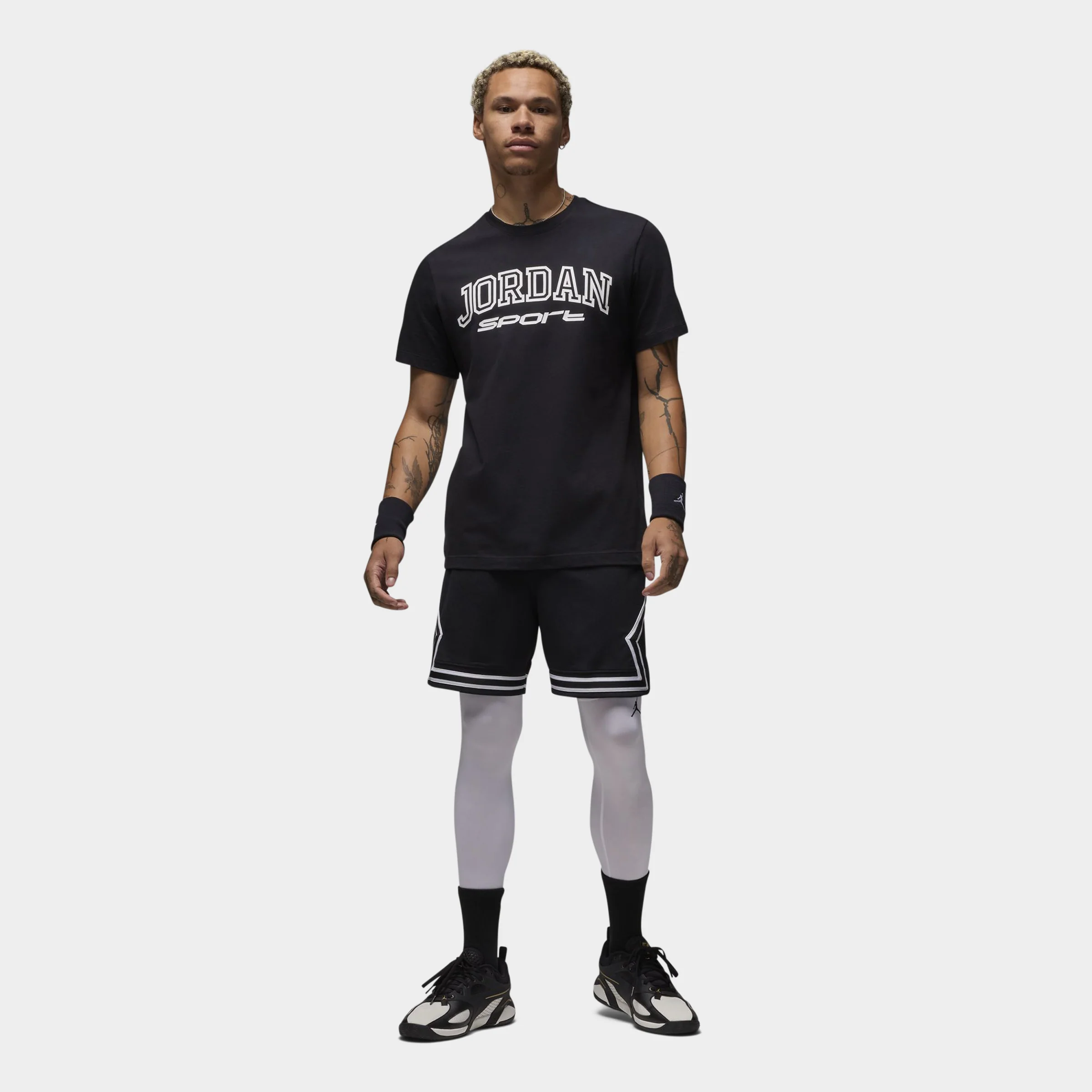 Jordan Dri-FIT Mesh Diamond Shorts Black / White - White - Image 12