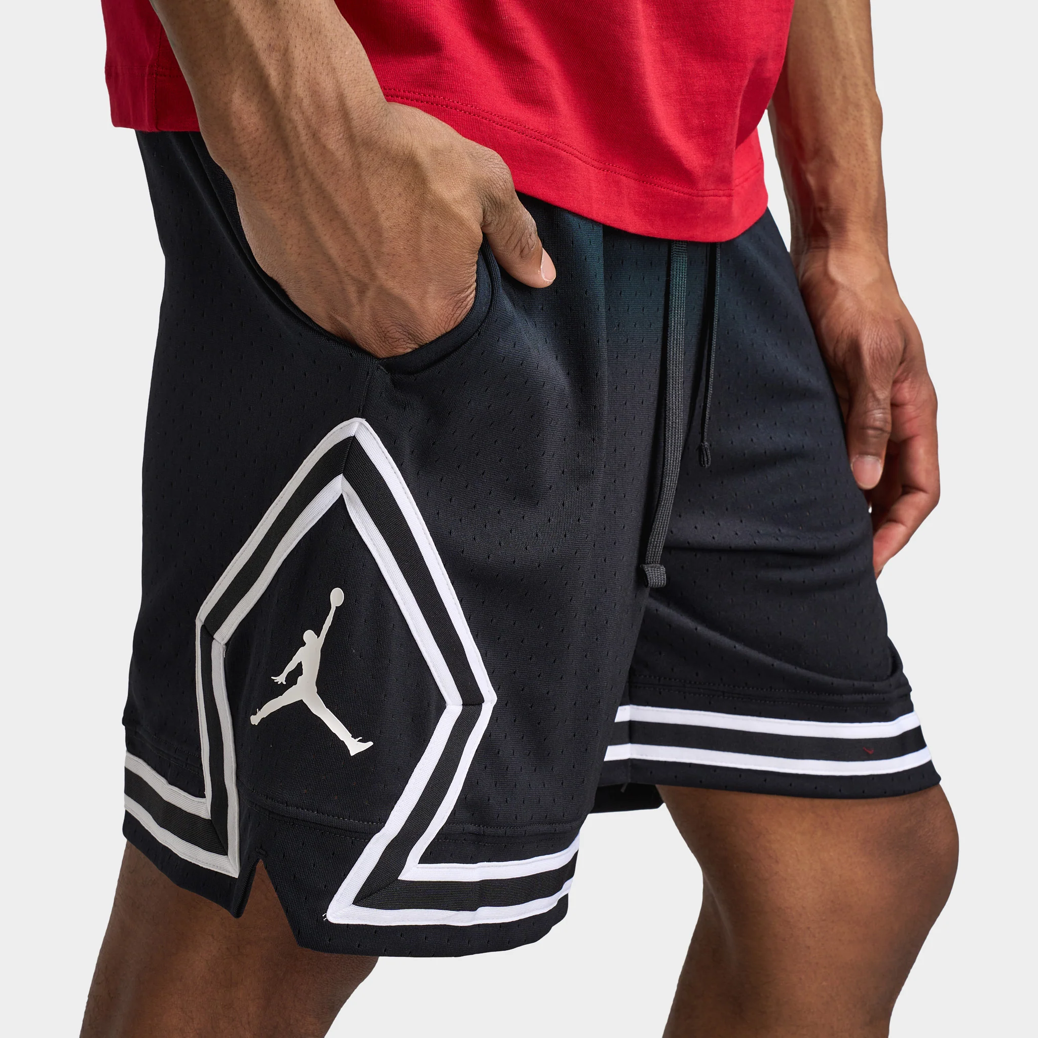 Jordan Dri-FIT Mesh Diamond Shorts Black / White - White - Image 3