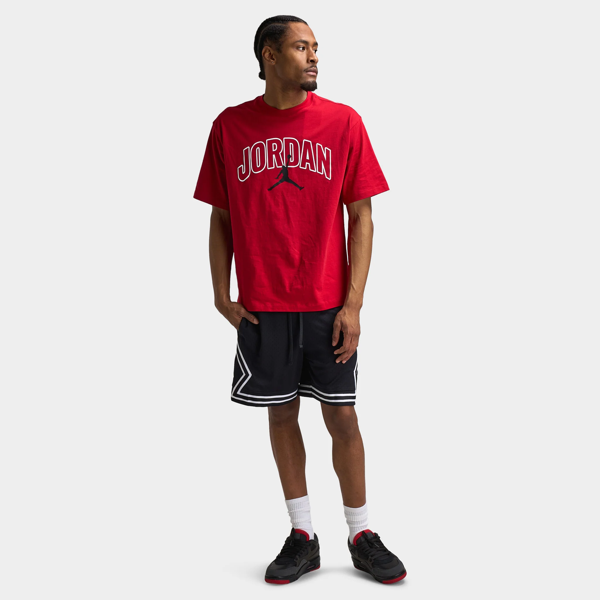 Jordan Dri-FIT Mesh Diamond Shorts Black / White - White - Image 6