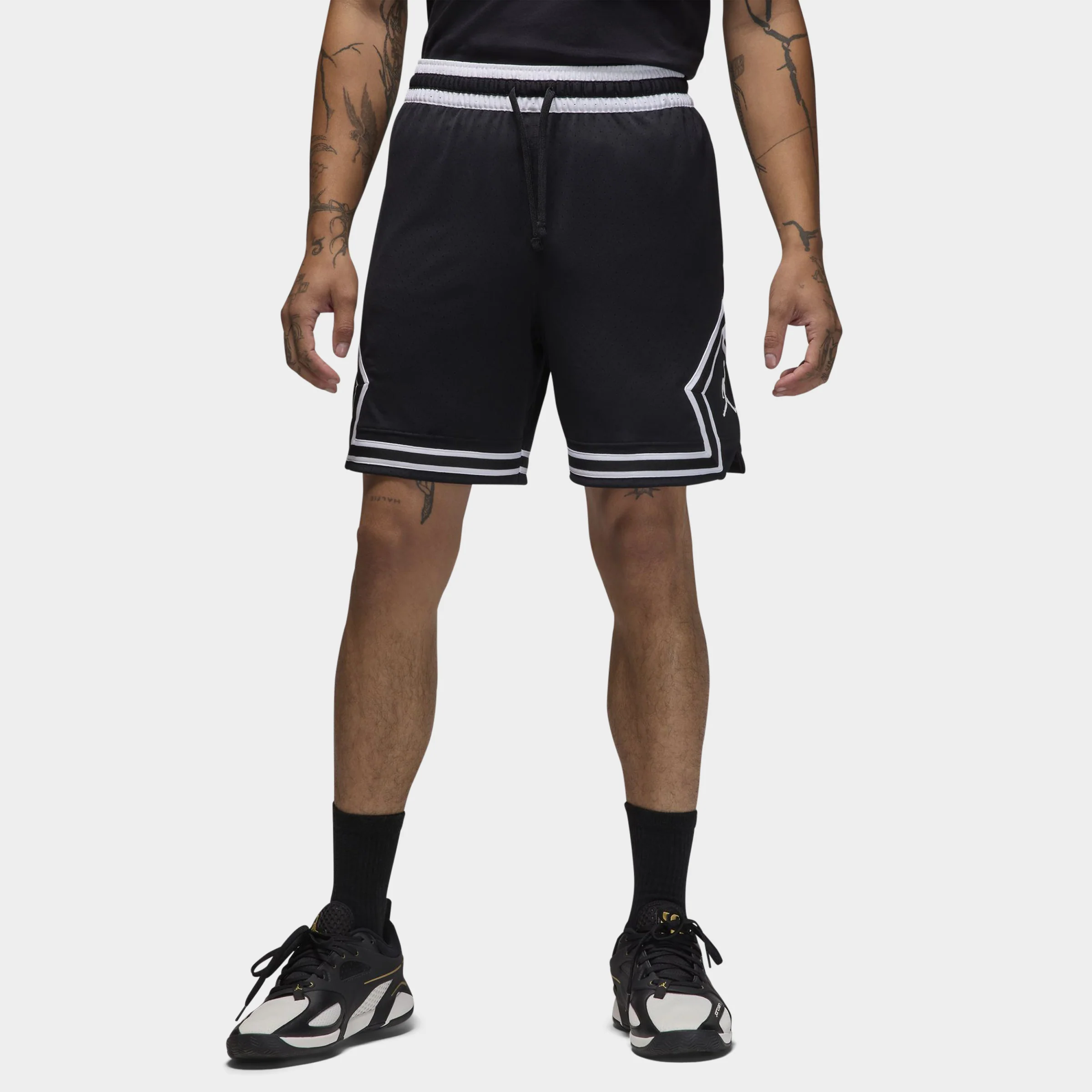 Jordan Dri-FIT Mesh Diamond Shorts Black / White - White - Image 7