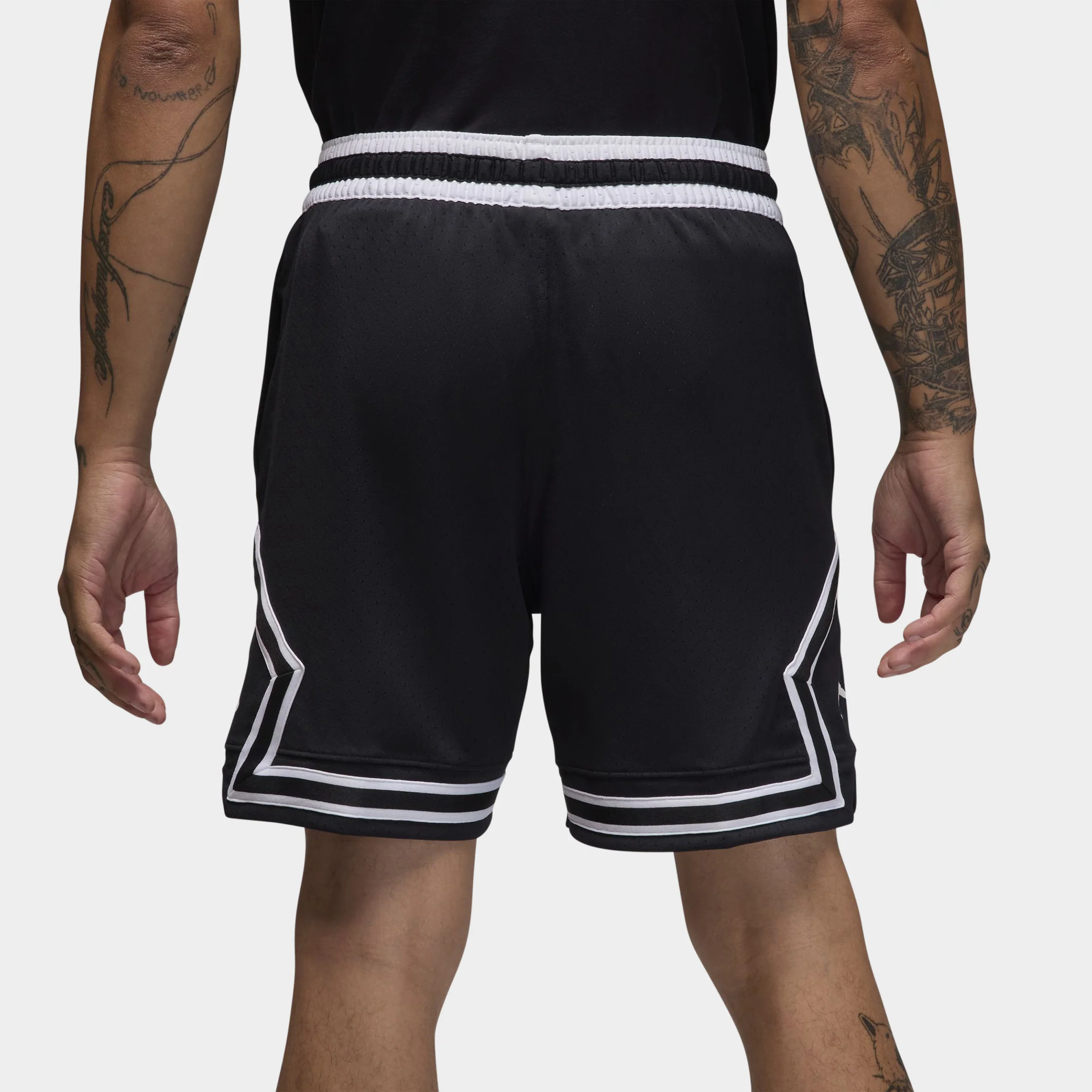 Jordan Dri-FIT Mesh Diamond Shorts Black / White - White - Image 8