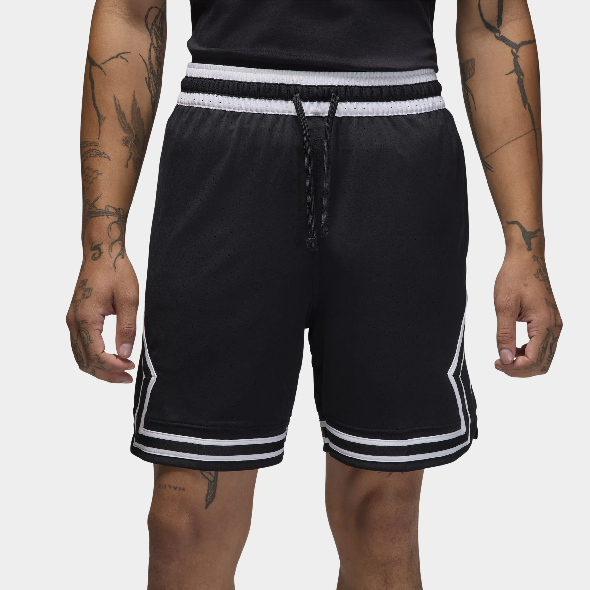 Jordan Dri-FIT Mesh Diamond Shorts Black / White - White - Image 9