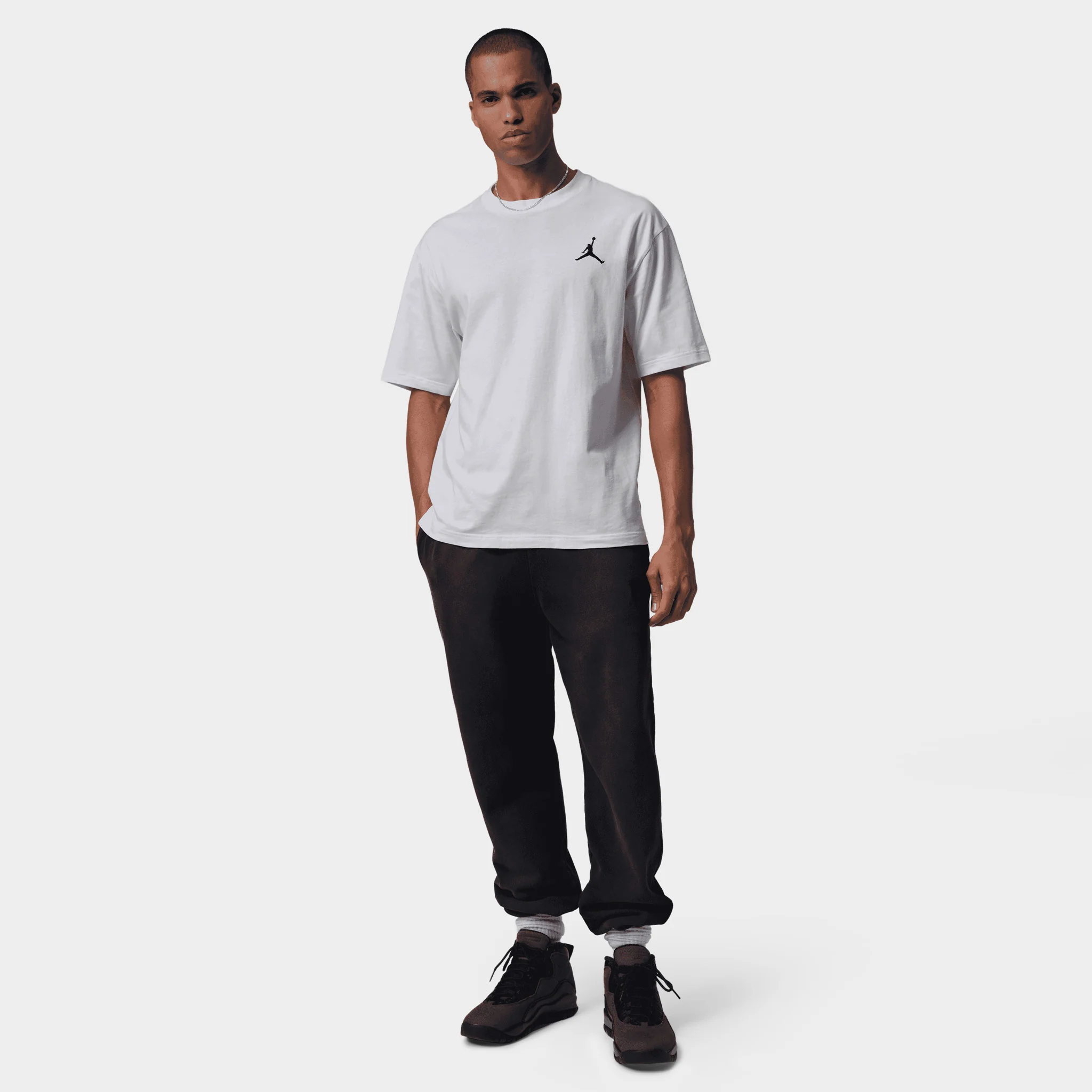 Jordan Embroidered Jumpman Tee / White - Image 5