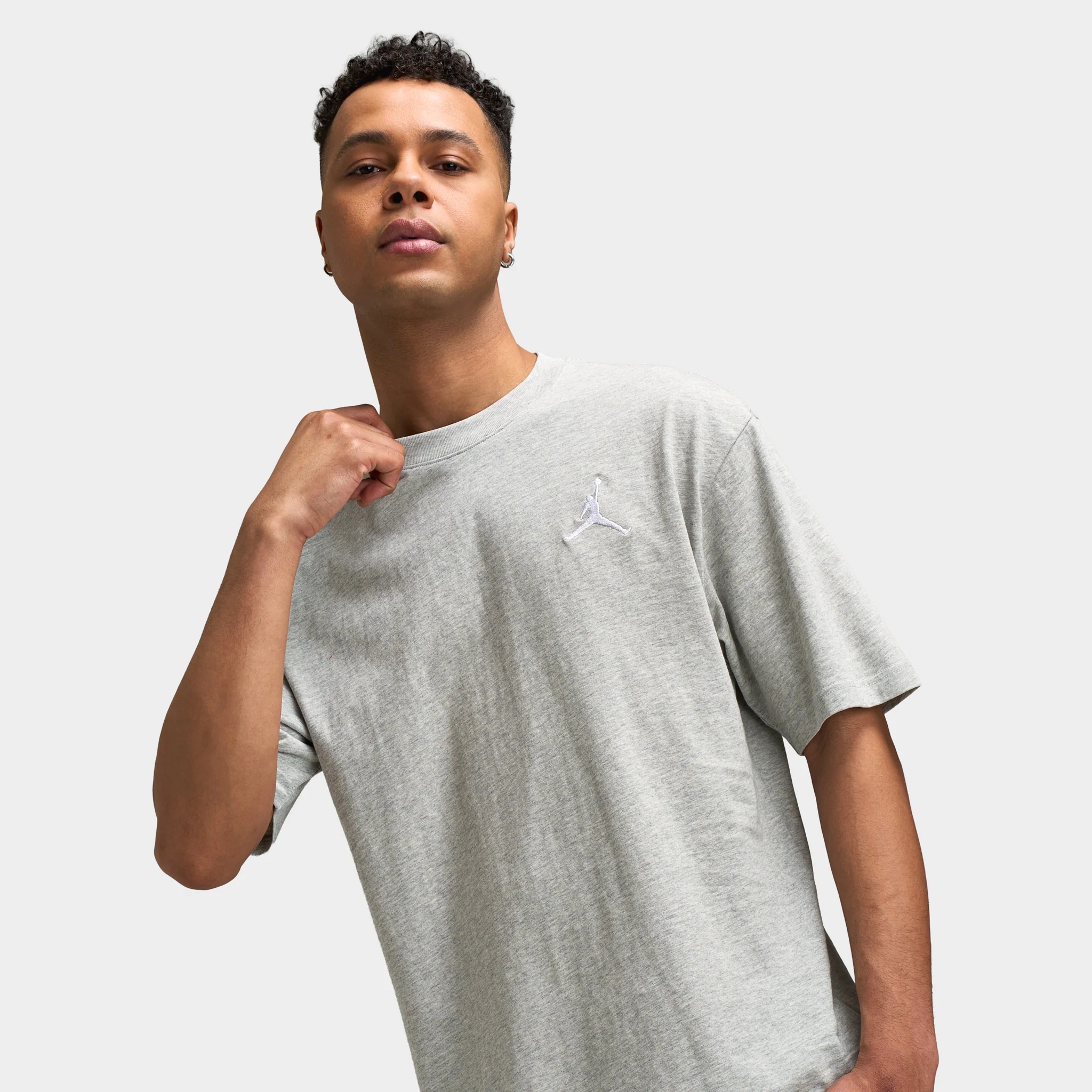 Jordan Embroidered Jumpman T-shirt / Grey - Image 4