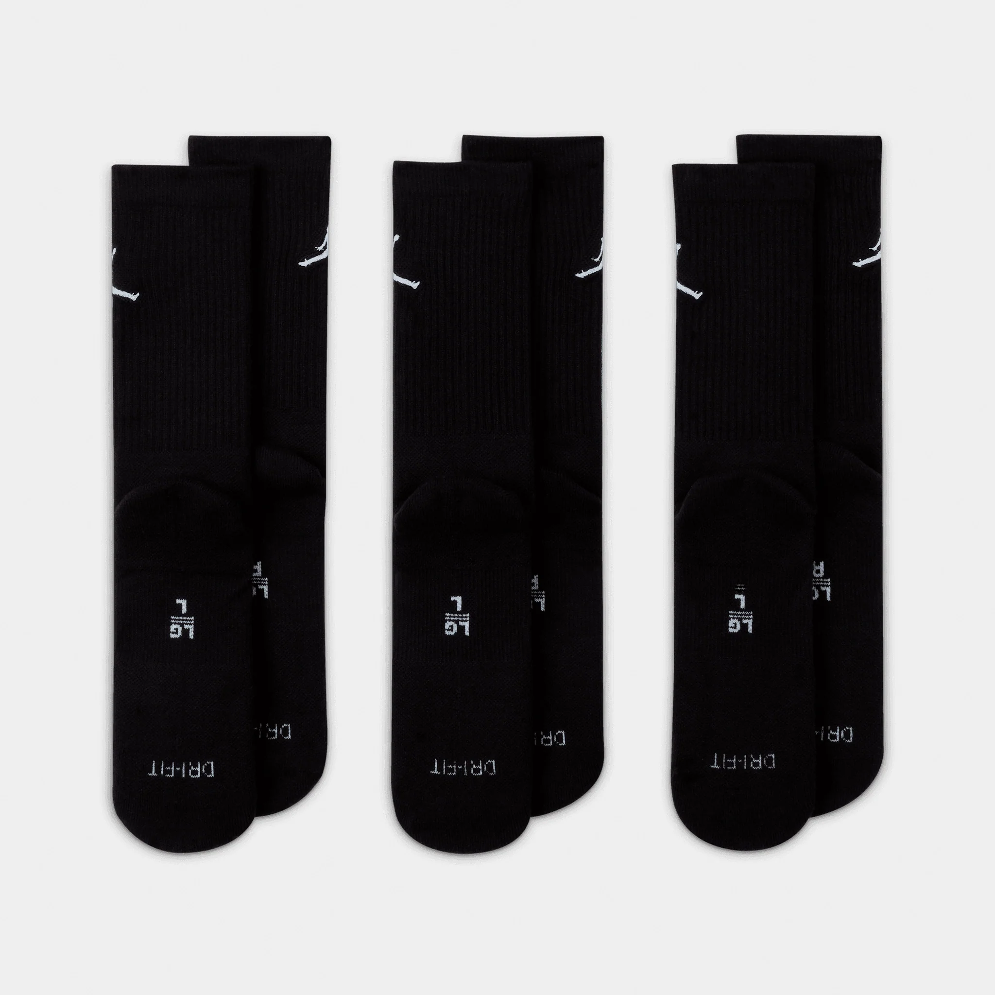 Jordan Everyday Crew Socks (3 Pack) Black / White - Image 4