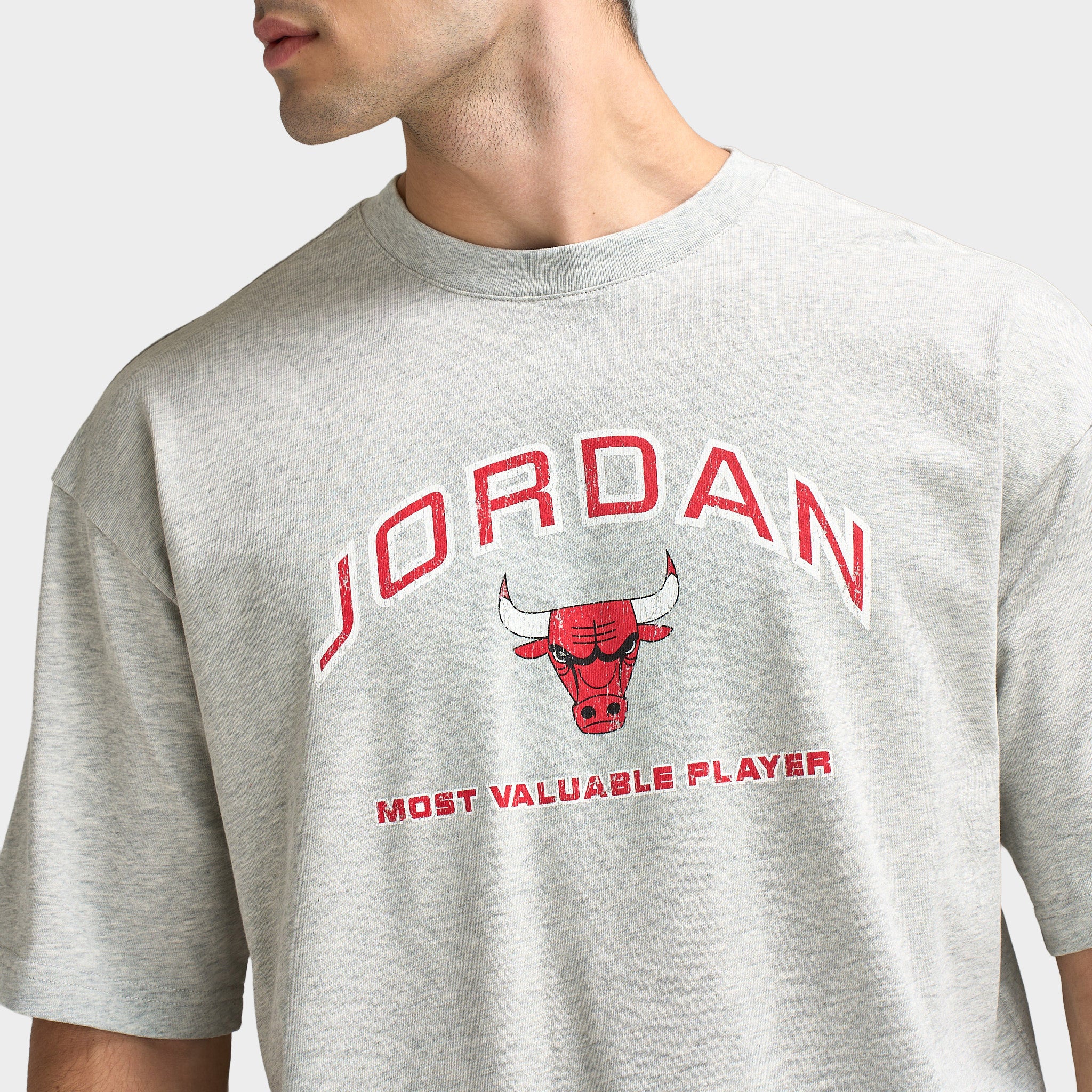 Jordan Flight Essentials Men's Boxy Graphic T-Shirt Grey Heather / University red - Image 3