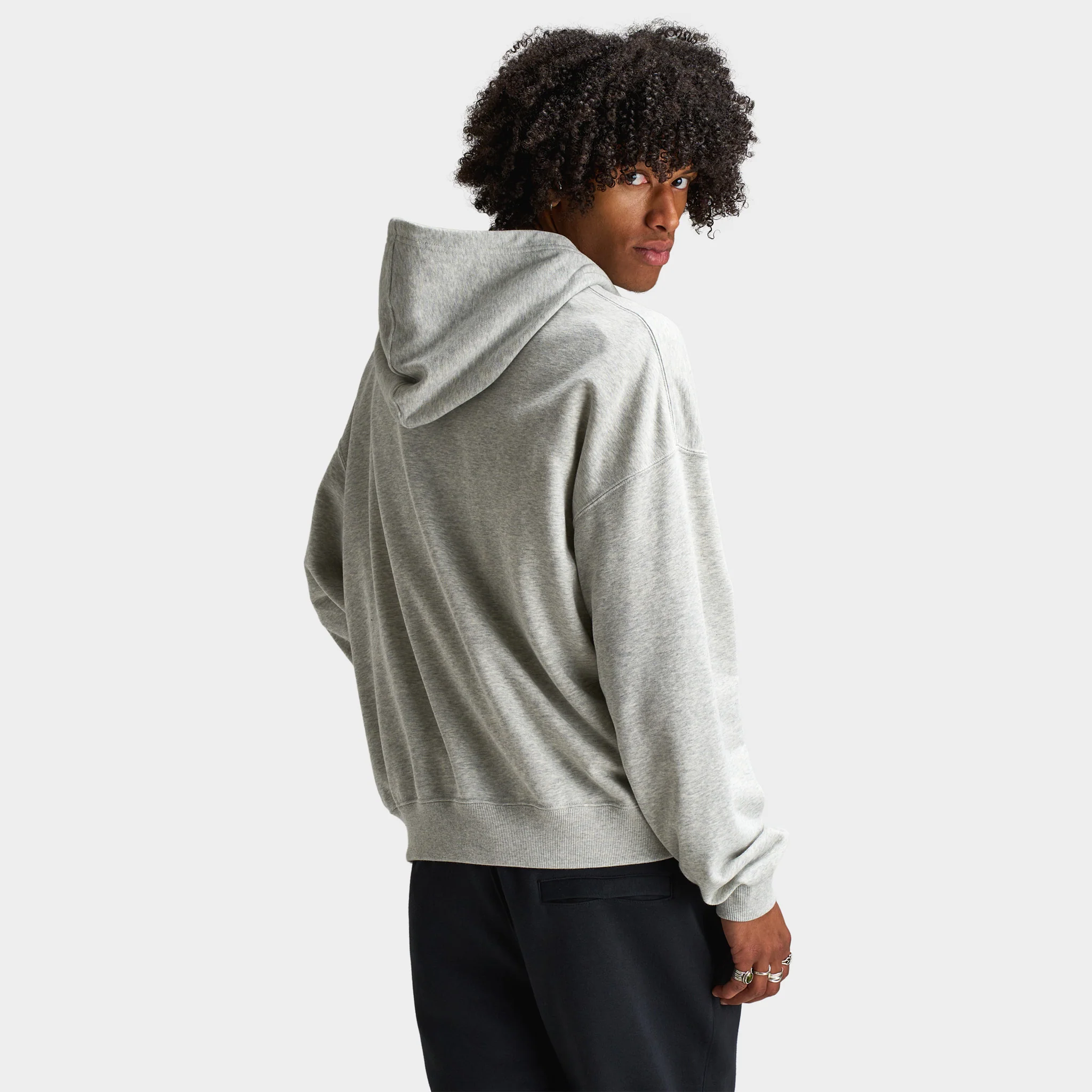 Jordan Flight Pullover Hoodie Heather Grey / Black - Image 2