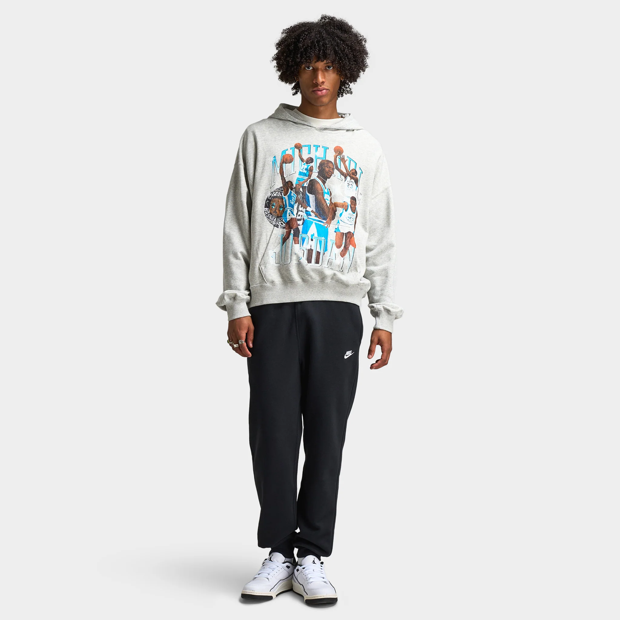 Jordan Flight Pullover Hoodie Heather Grey / Black - Image 6