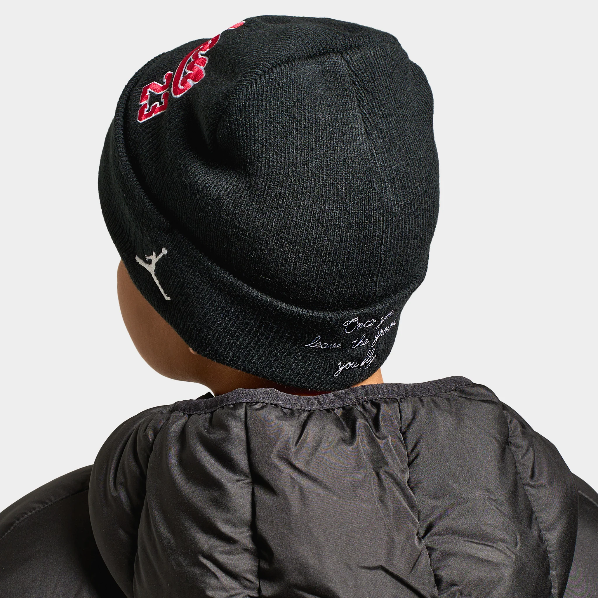 Jordan Junior Boys' HBR Varsity Beanie Black / Gym Red - Image 2