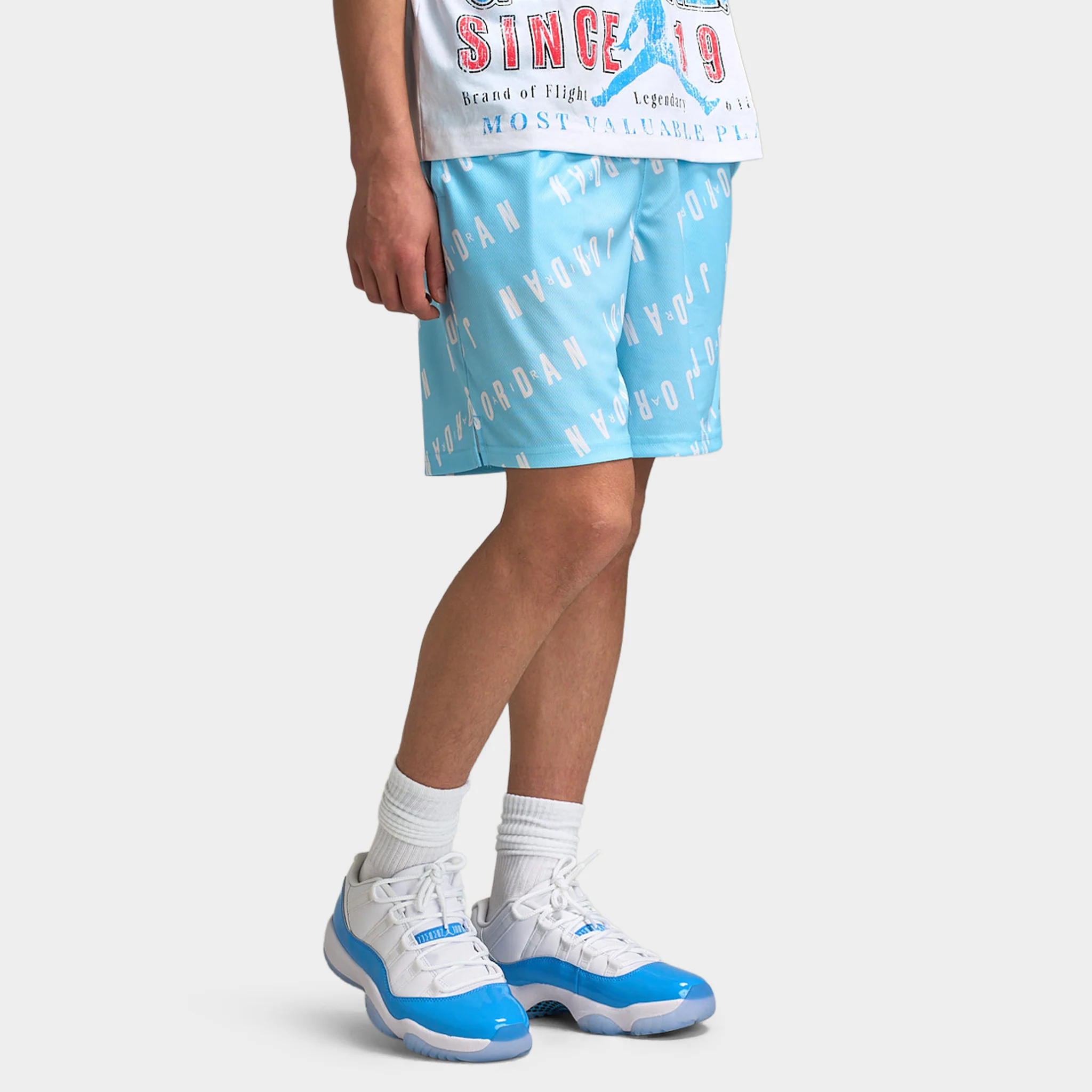 Jordan Juniors' AOP Logo Mesh Shorts / Blue Chill - Image 3