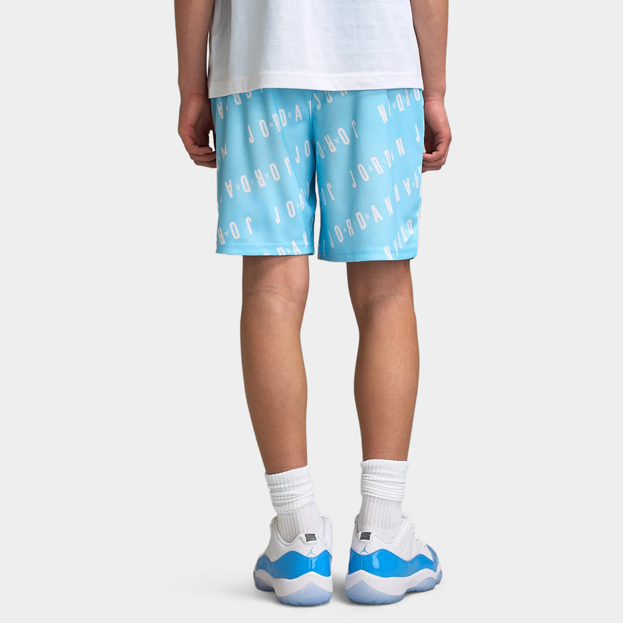 Jordan Juniors' AOP Logo Mesh Shorts / Blue Chill - Image 4