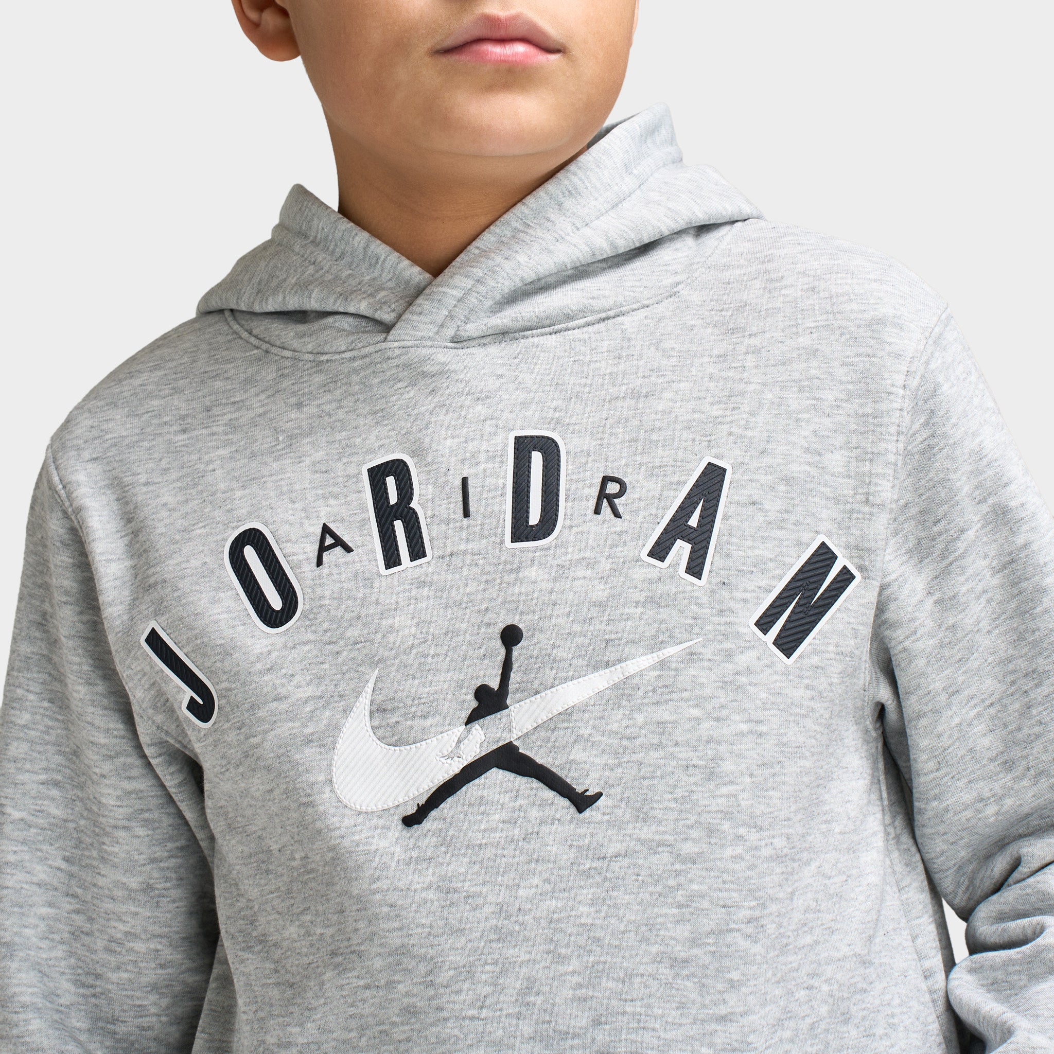Jordan Juniors' Brand Arch Pullover Hoodie / Grey Marl - Image 3