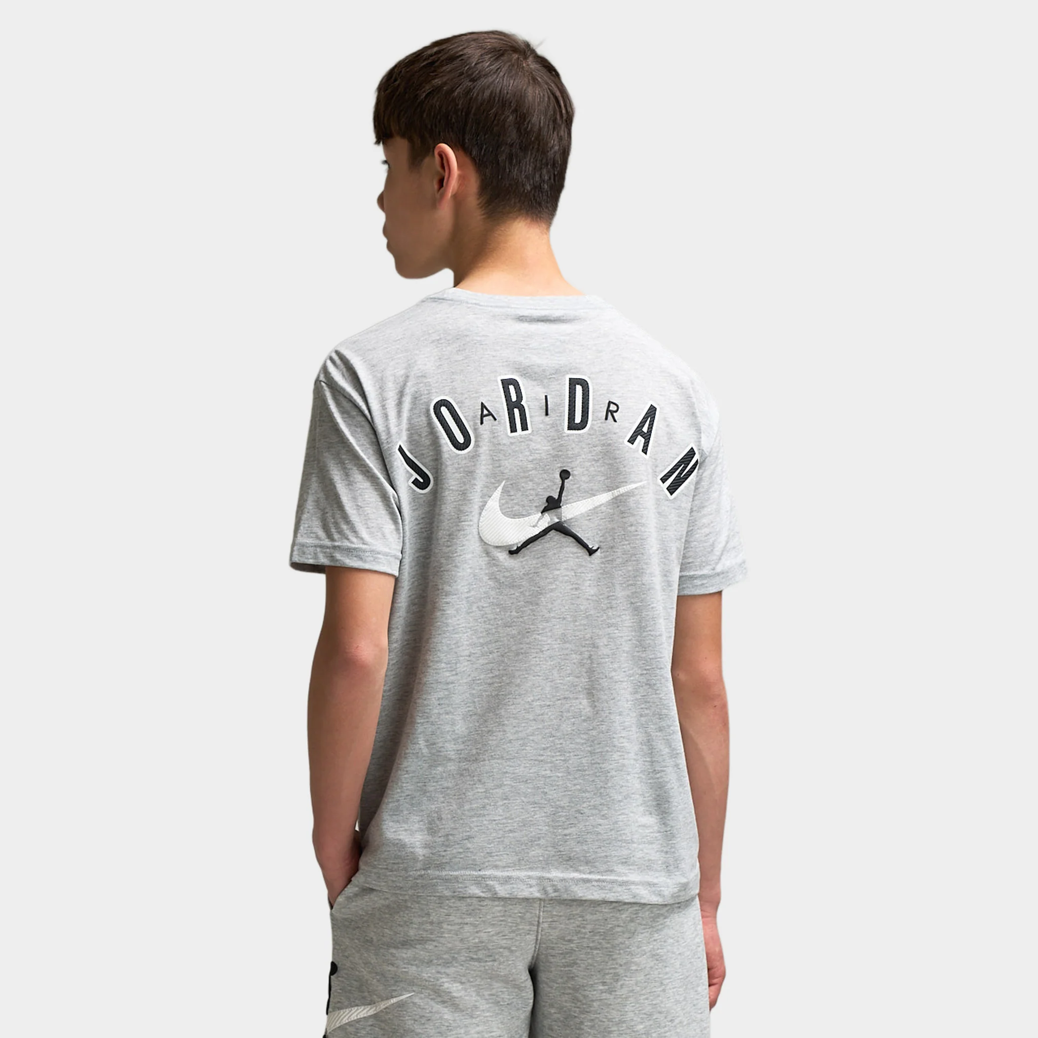 Jordan Juniors' Brand Arch T-Shirt / Light Grey Heather - Image 2