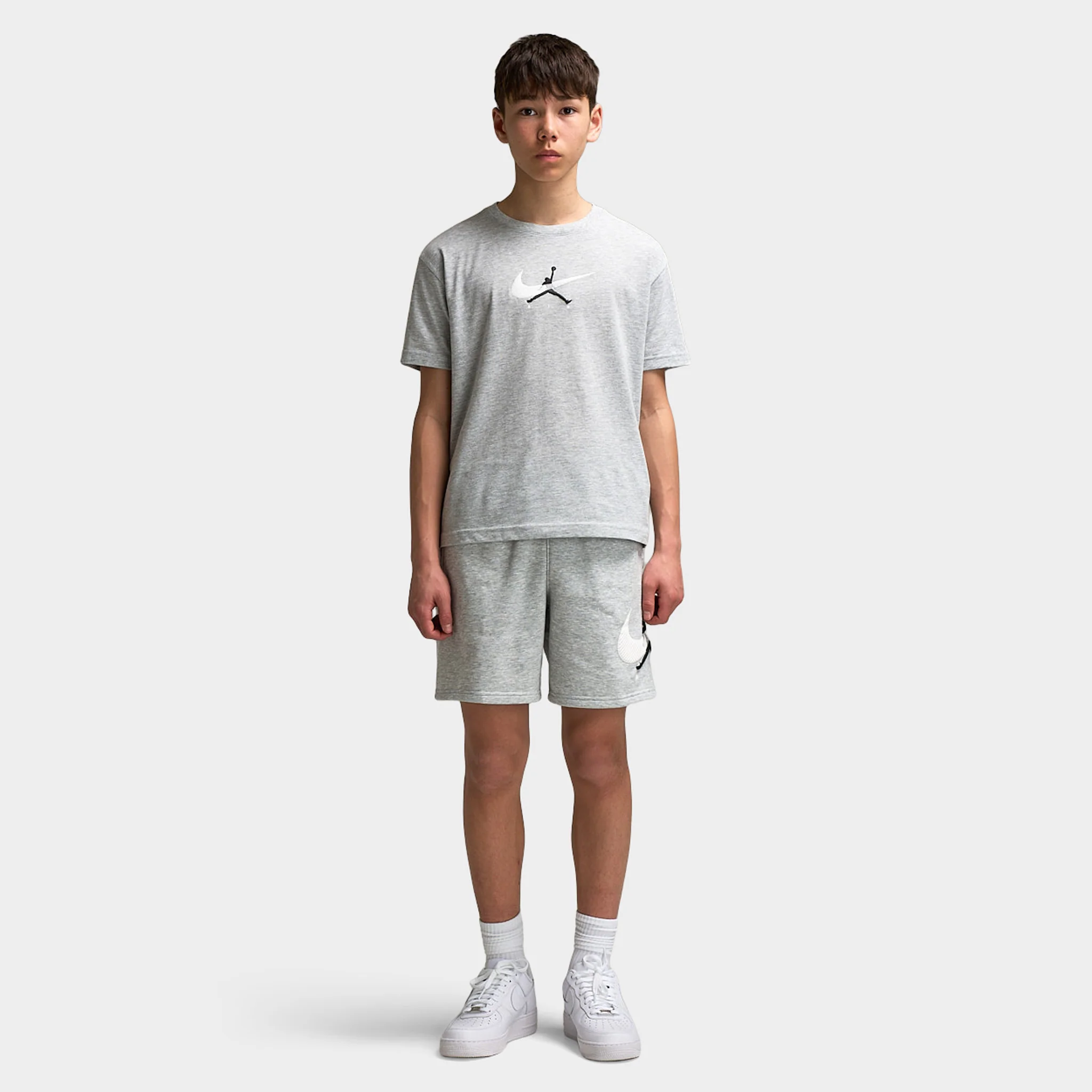 Jordan Juniors' Brand Arch T-Shirt / Light Grey Heather - Image 5